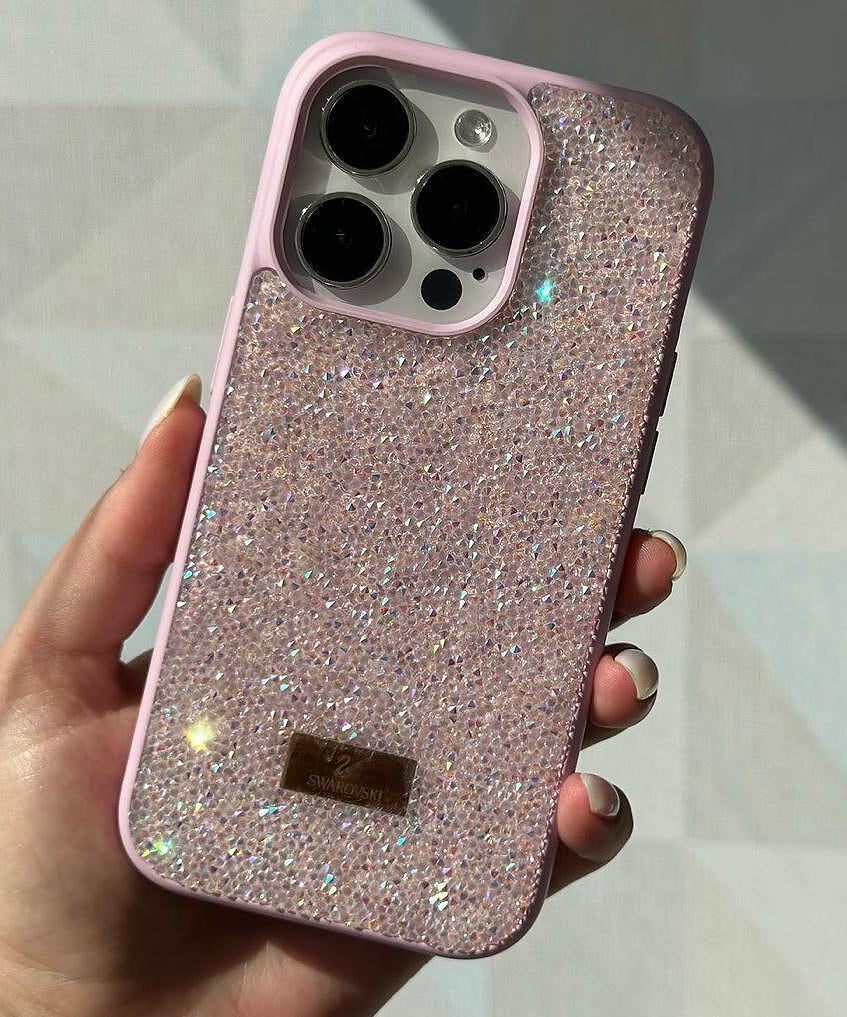 Swarovski силиконов кейс - Розов