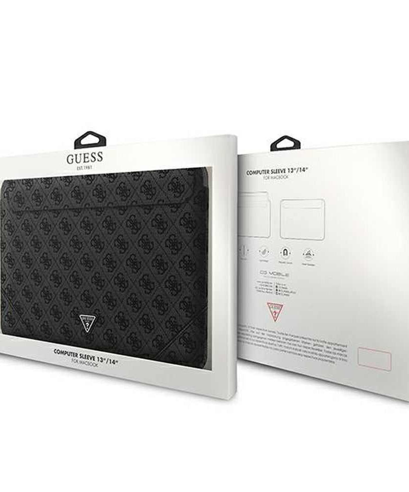 Калъф за лаптоп Guess Sleeve 13/14" Black 4G Uptown Triangle Logo