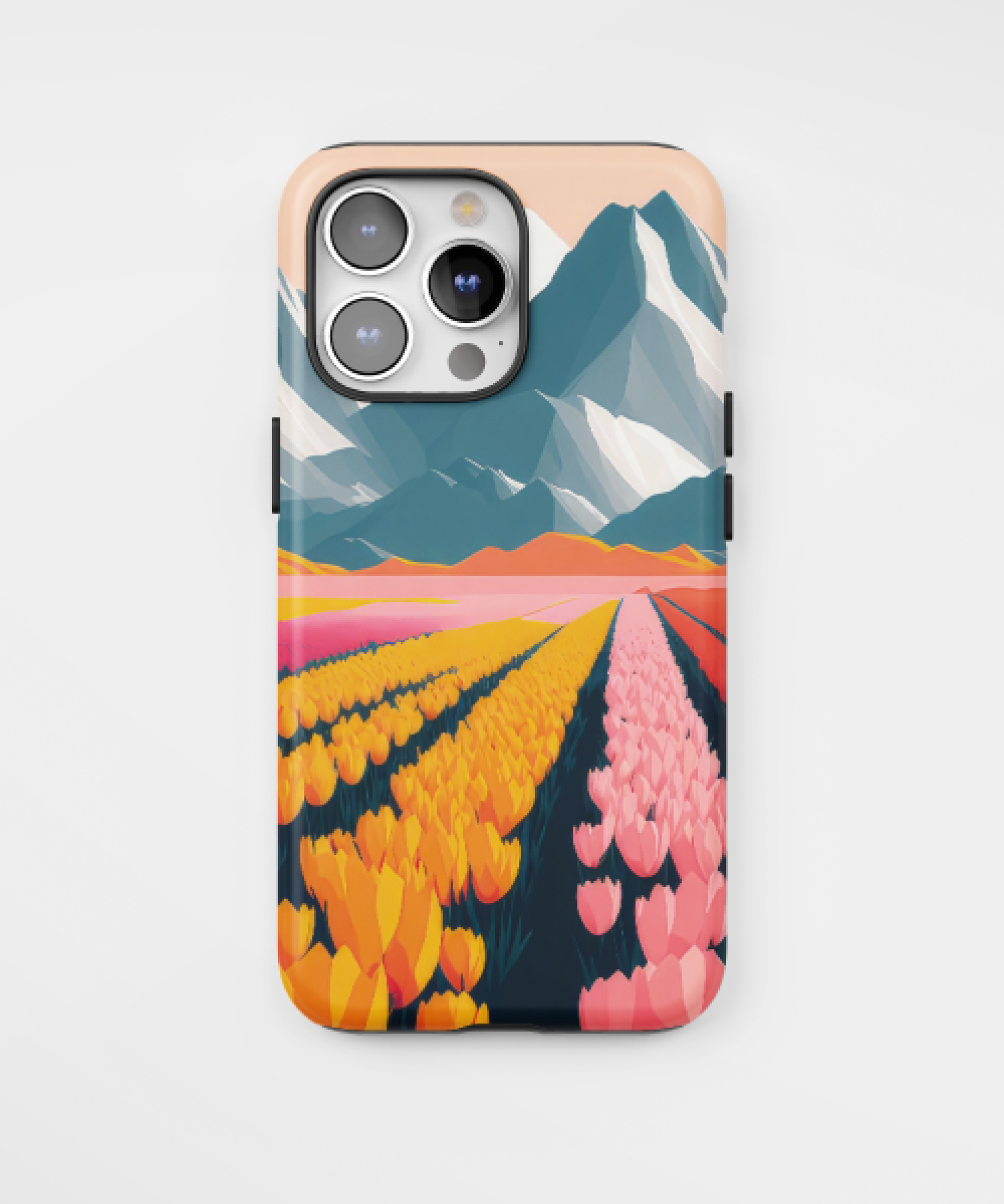 Силиконов Кейс за iPhone - Art Paintings Flowers in the mountains