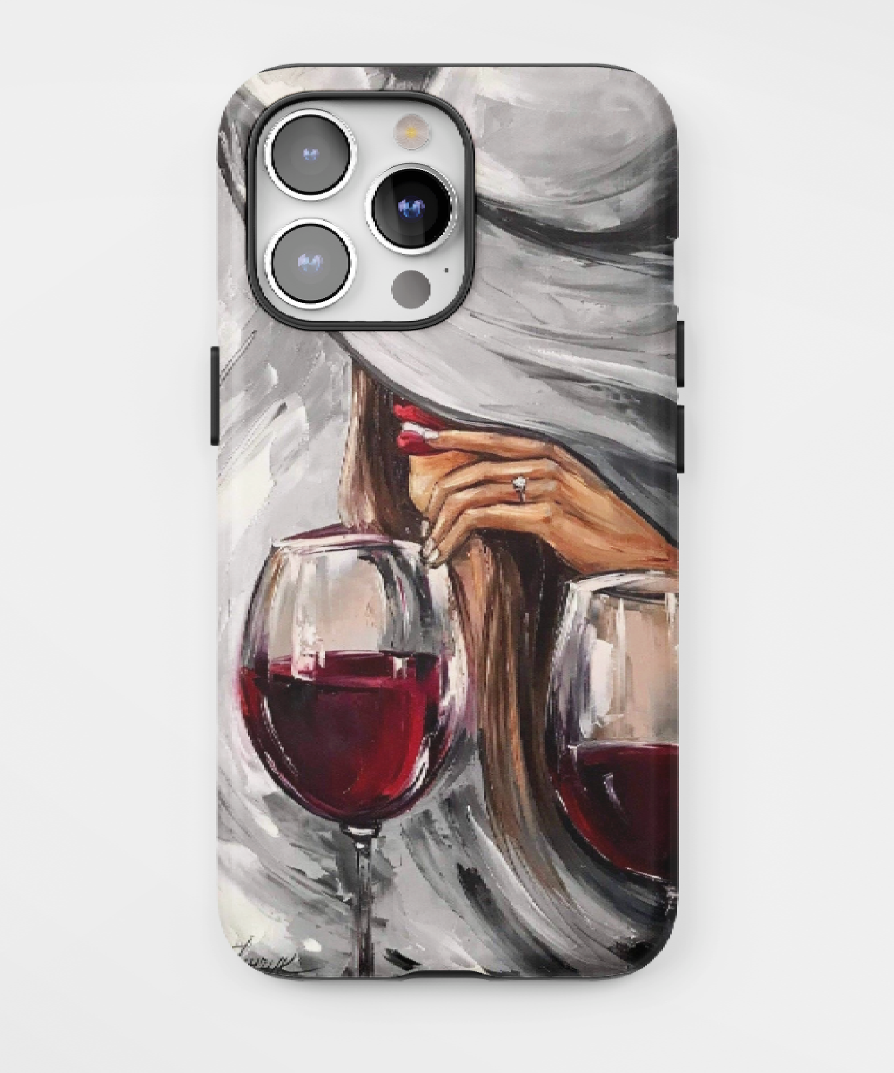 Силиконов Кейс за iPhone - Art Paintings Wine Lips