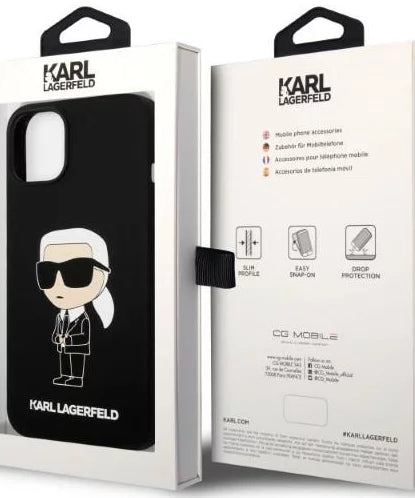 Оригинален кейс за iPhone 14 - Karl Lagerfeld Silicone Ikonik Black