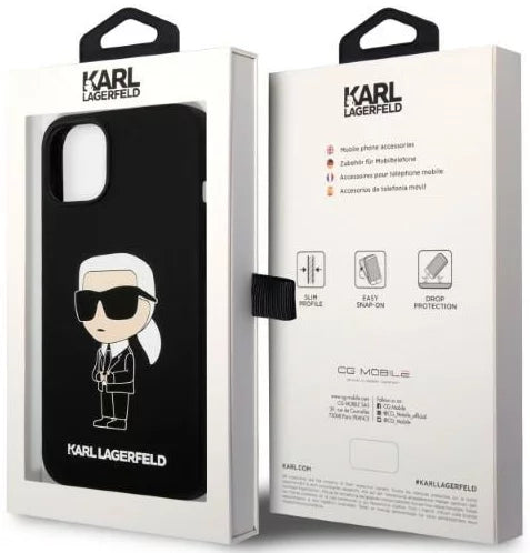 Оригинален кейс за iPhone 14 - Karl Lagerfeld Silicone Ikonik Black
