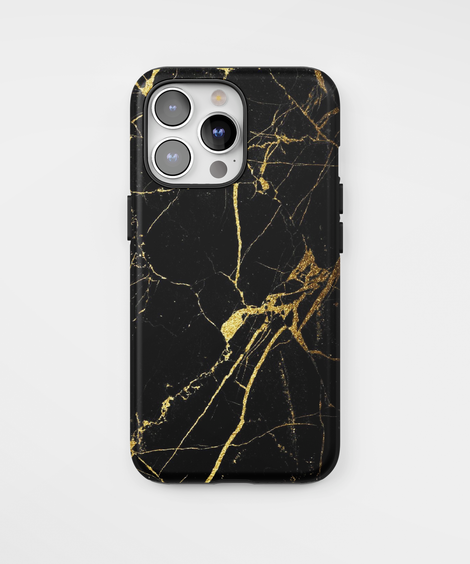 Силиконов Premium Marble Кейс за iPhone - Golden Black