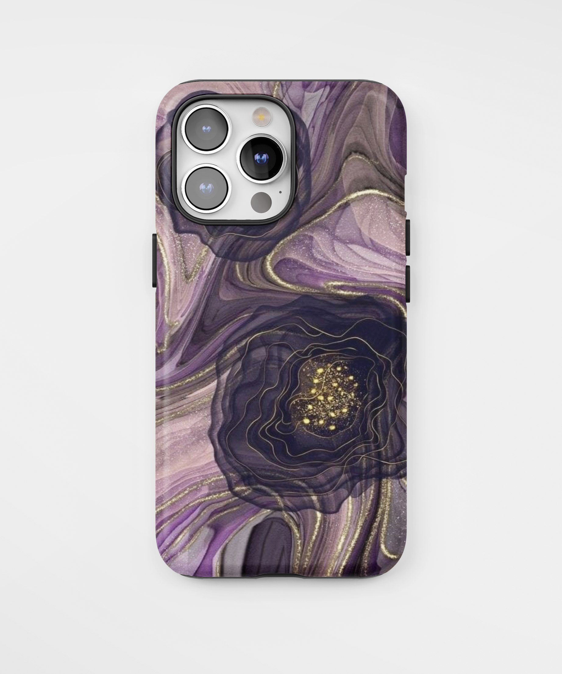 Силиконов Premium Marble Кейс за iPhone - Black Rose