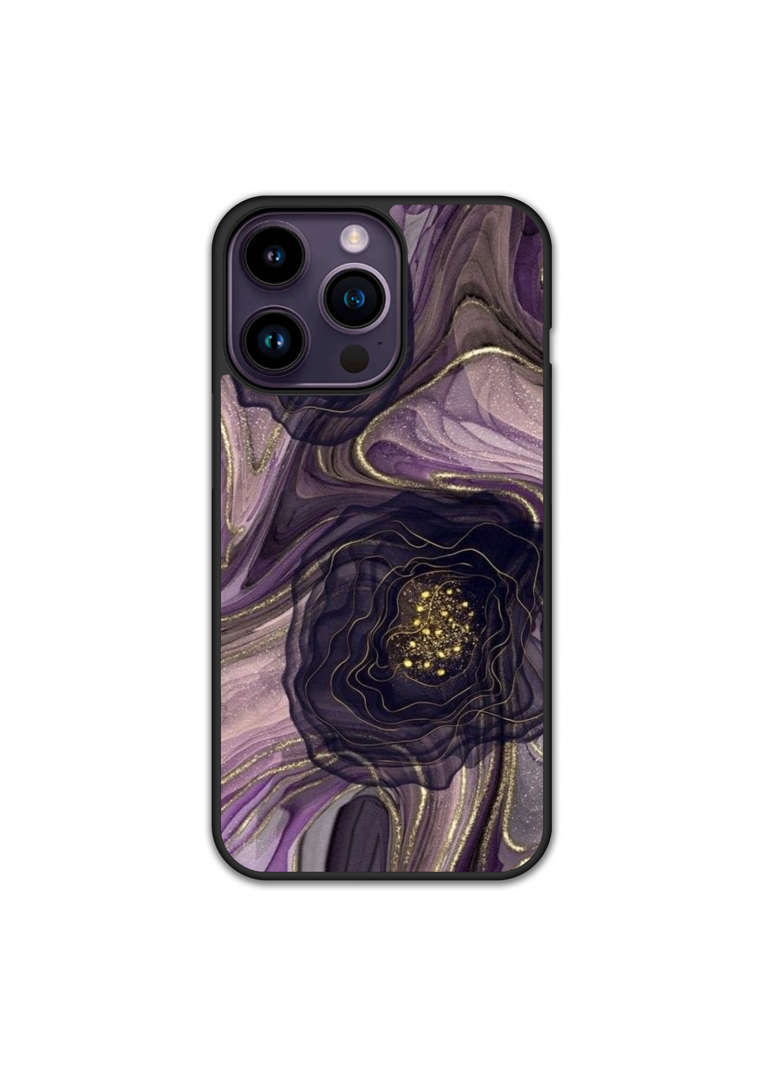 Силиконов Premium Marble Кейс - Black Rose