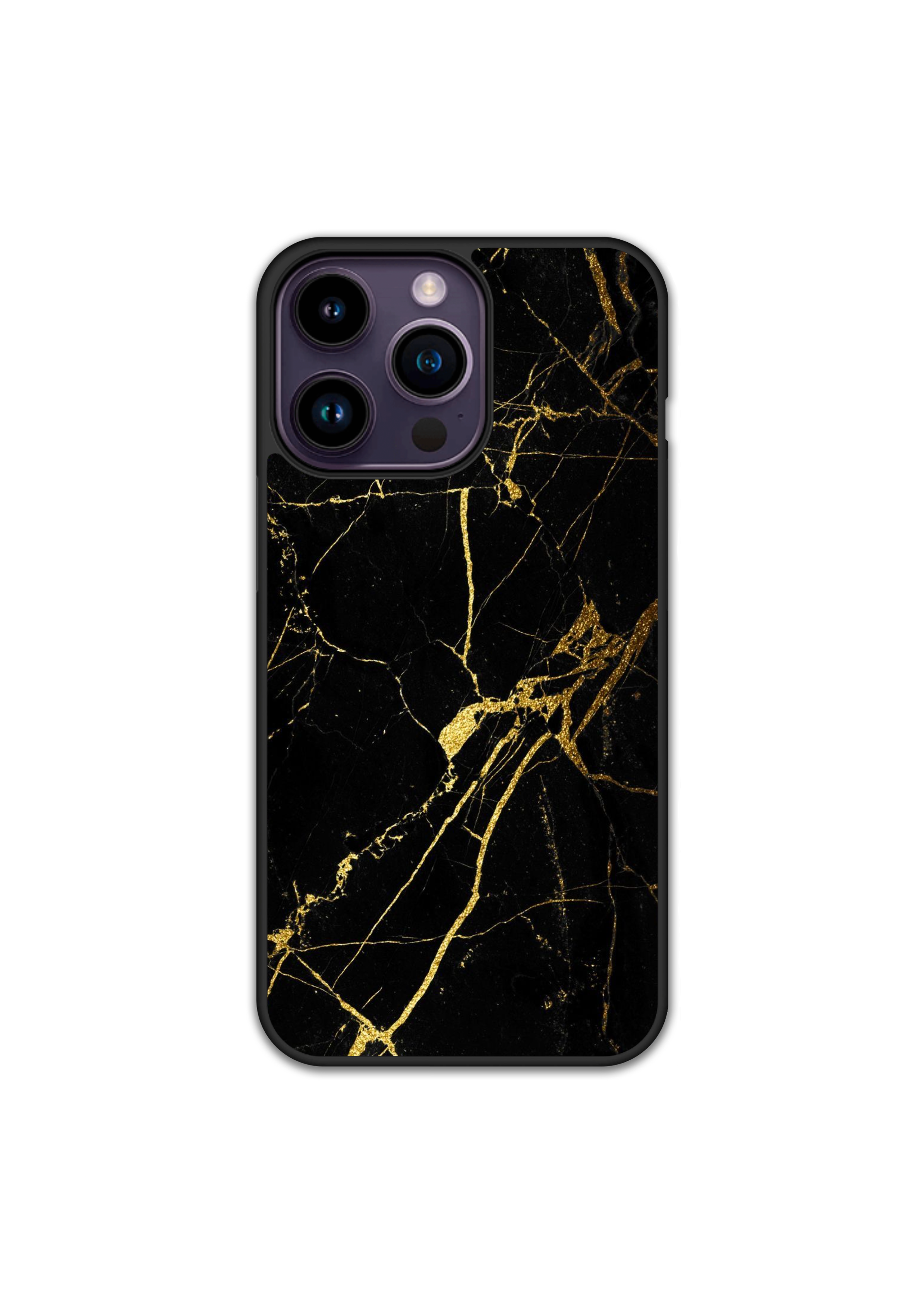 Силиконов Premium Marble Кейс - Golden Black