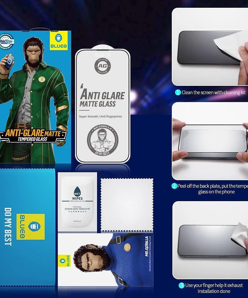 Матов протектор за iPhone от закалено стъкло - Blueo Matt Anti-Glare HD Strong