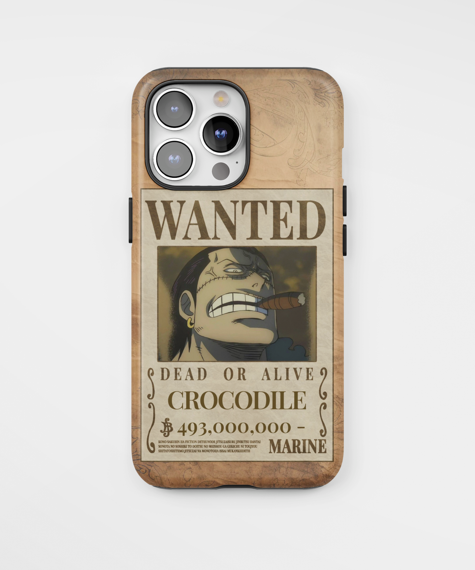 Силиконов One Piece Кейс за iPhone - Crocodile Wanted Poster