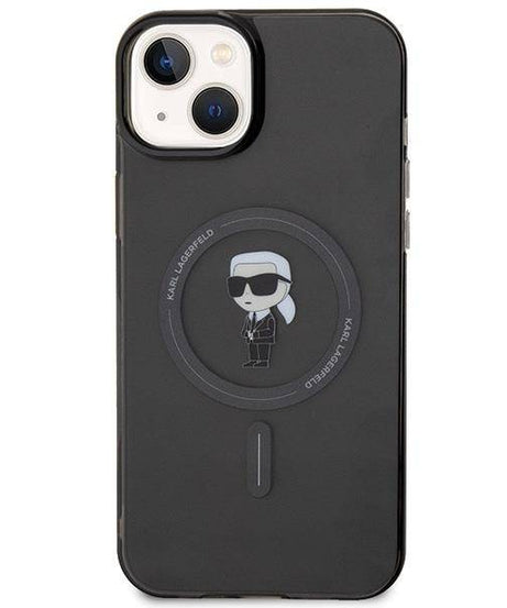 Лицензиран MagSafe калъф за iPhone 15 Plus - Karl Lagerfeld - черен