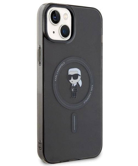 Лицензиран MagSafe калъф за iPhone 15 Plus - Karl Lagerfeld - черен
