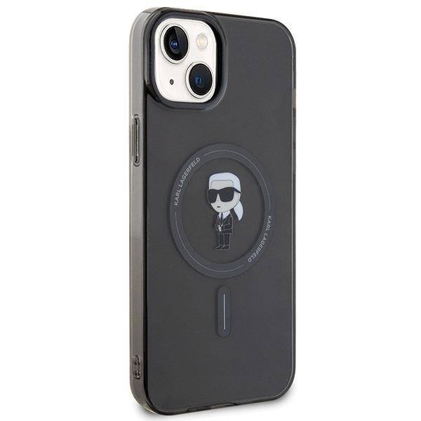Лицензиран MagSafe калъф за iPhone 15 Plus - Karl Lagerfeld - черен