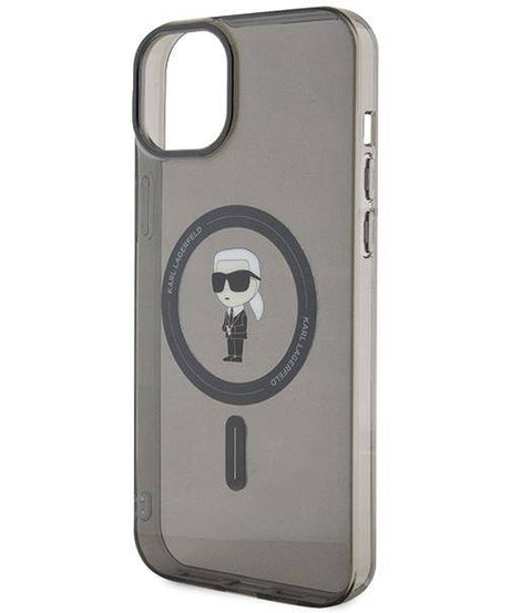 Лицензиран MagSafe калъф за iPhone 15 Plus - Karl Lagerfeld - черен