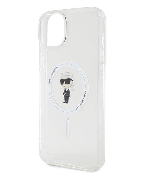 Лицензиран MagSafe калъф за iPhone 15 Pro - Karl Lagerfeld - бял