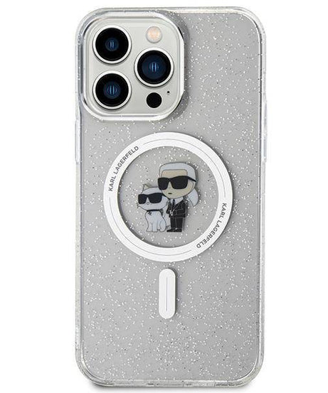 Лицензиран MagSafe калъф за iPhone 15 Pro Max - Karl Lagerfeld - бял