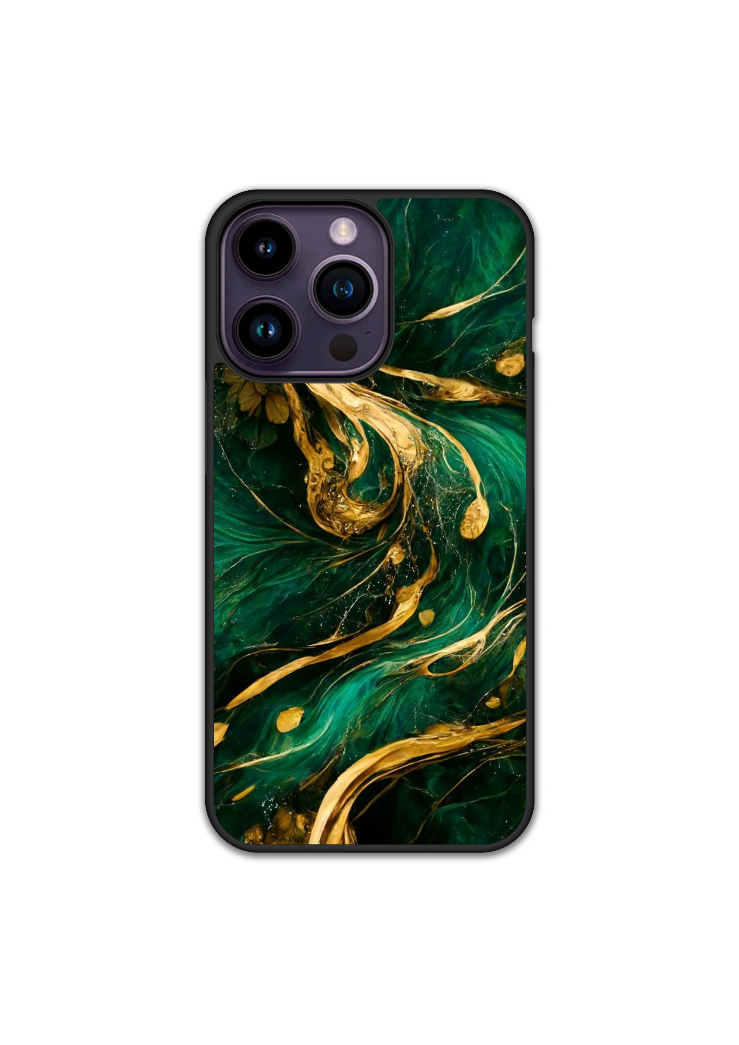 Силиконов Premium Marble Кейс - Green Gold