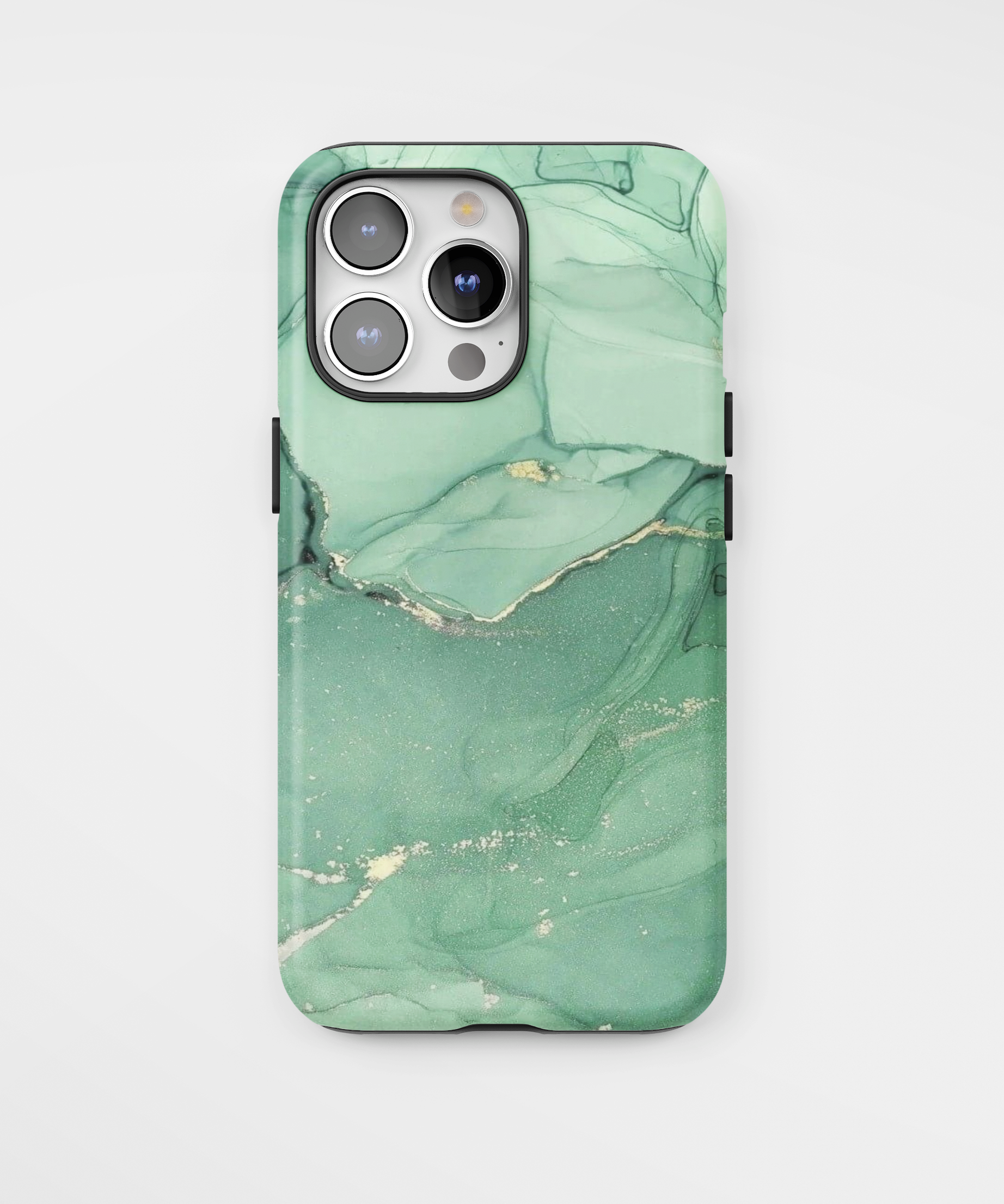 Силиконов Premium Marble Кейс за iPhone - Green Piece