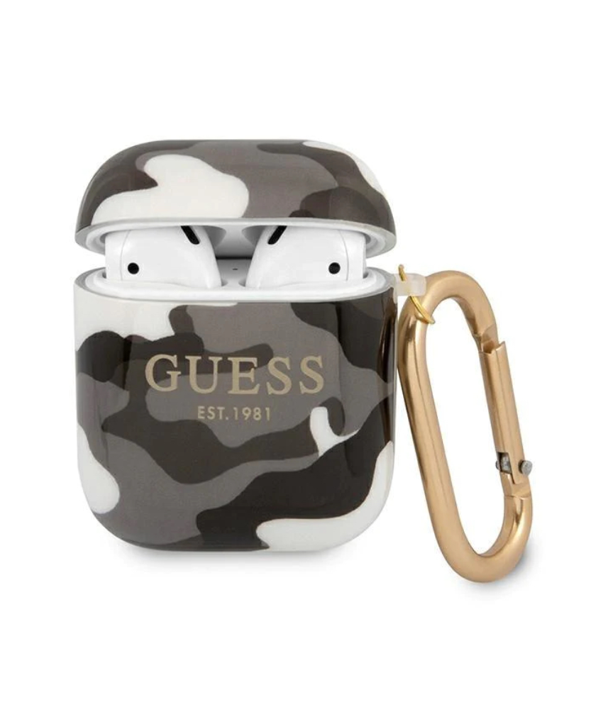 Силиконов оригинален калъф Guess за AirPods 1/2 - Камуфлаж