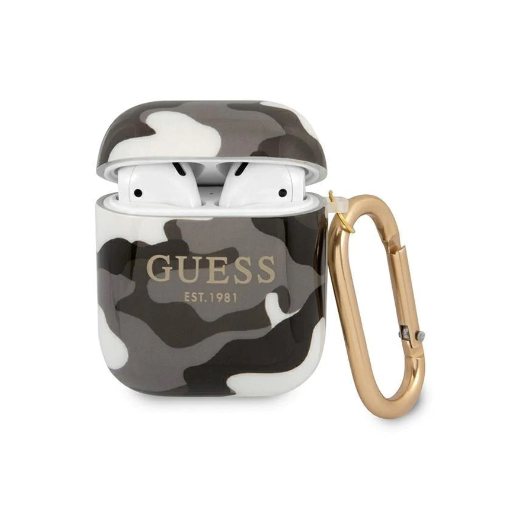 Силиконов оригинален калъф Guess за AirPods 1/2 - Камуфлаж