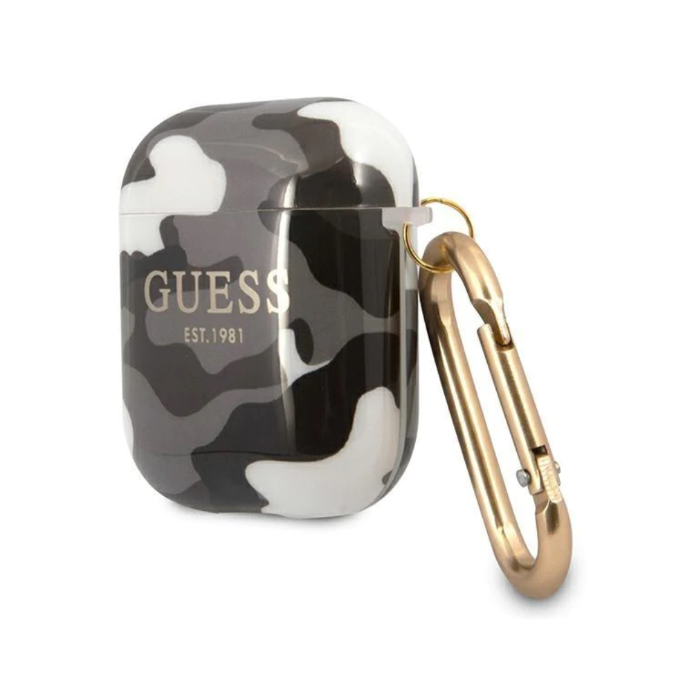 Силиконов оригинален калъф Guess за AirPods 1/2 - Камуфлаж