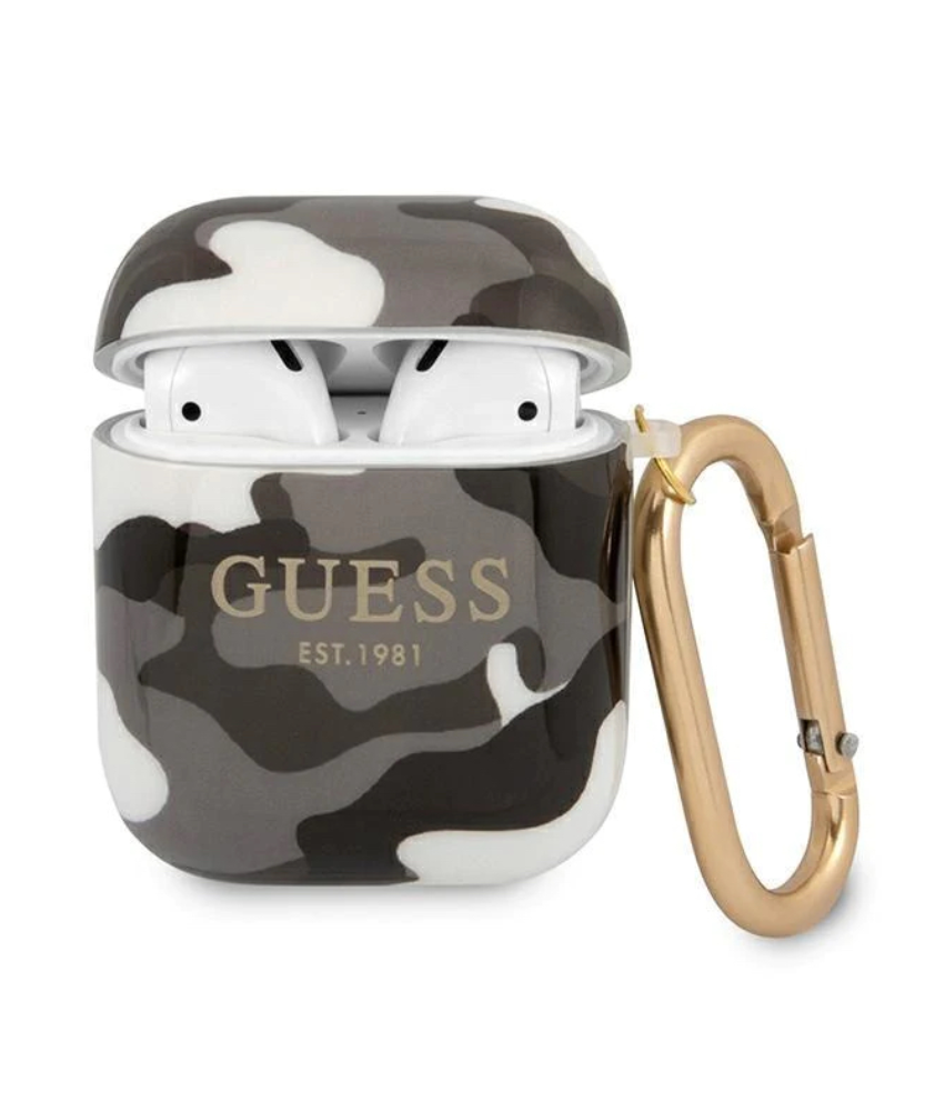 Силиконов оригинален калъф Guess за AirPods 1/2 - Камуфлаж