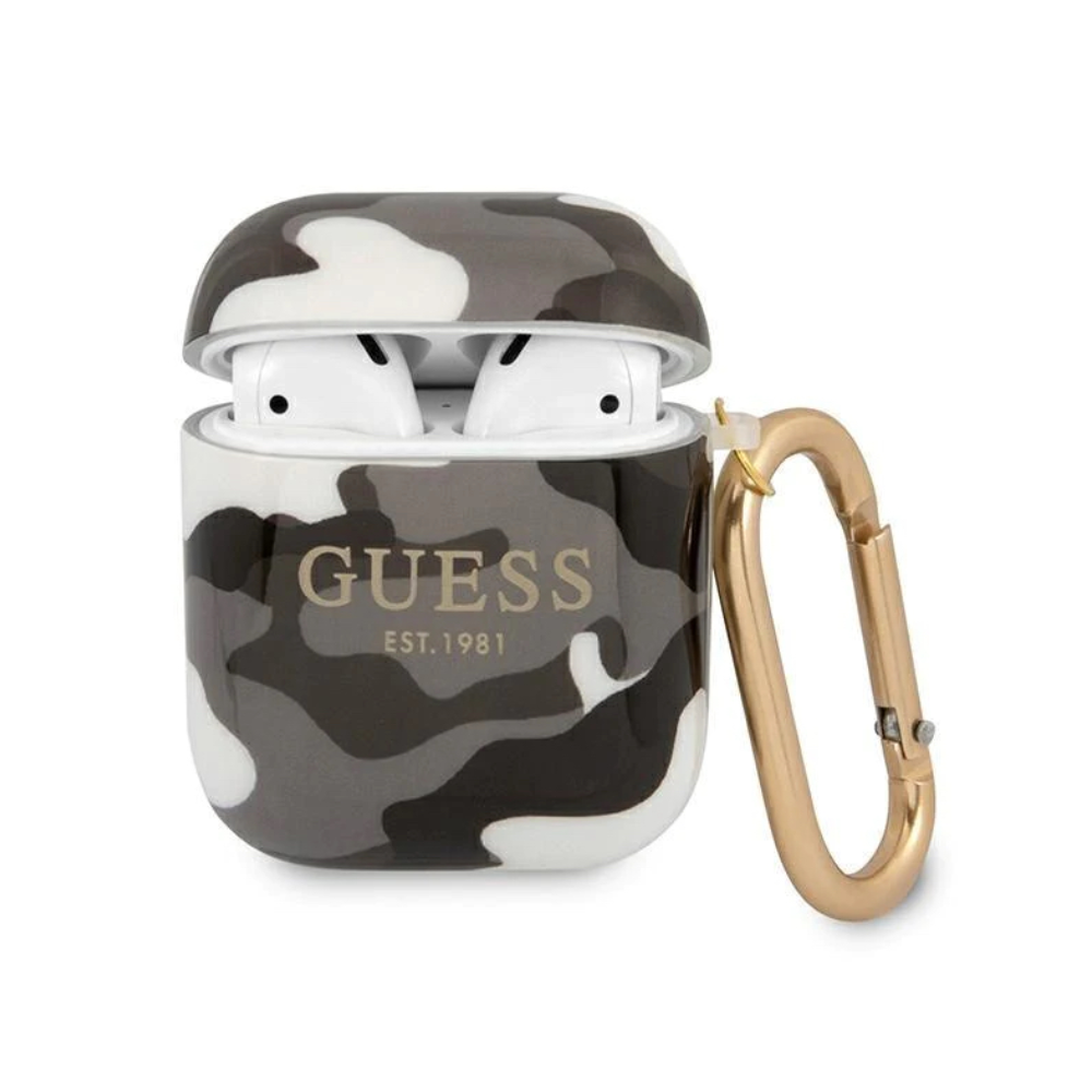 Силиконов оригинален калъф Guess за AirPods 1/2 - Камуфлаж