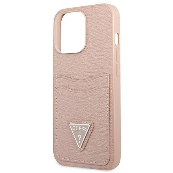 Оригинален кейс за iPhone 13 Pro Max - GUESS Saffiano Triangle Logo Cardslot