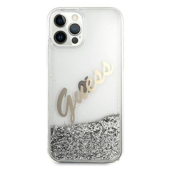 Оригинален кейс за iPhone 12 Pro Max - GUESS  Silicone Vintage Gold Logo