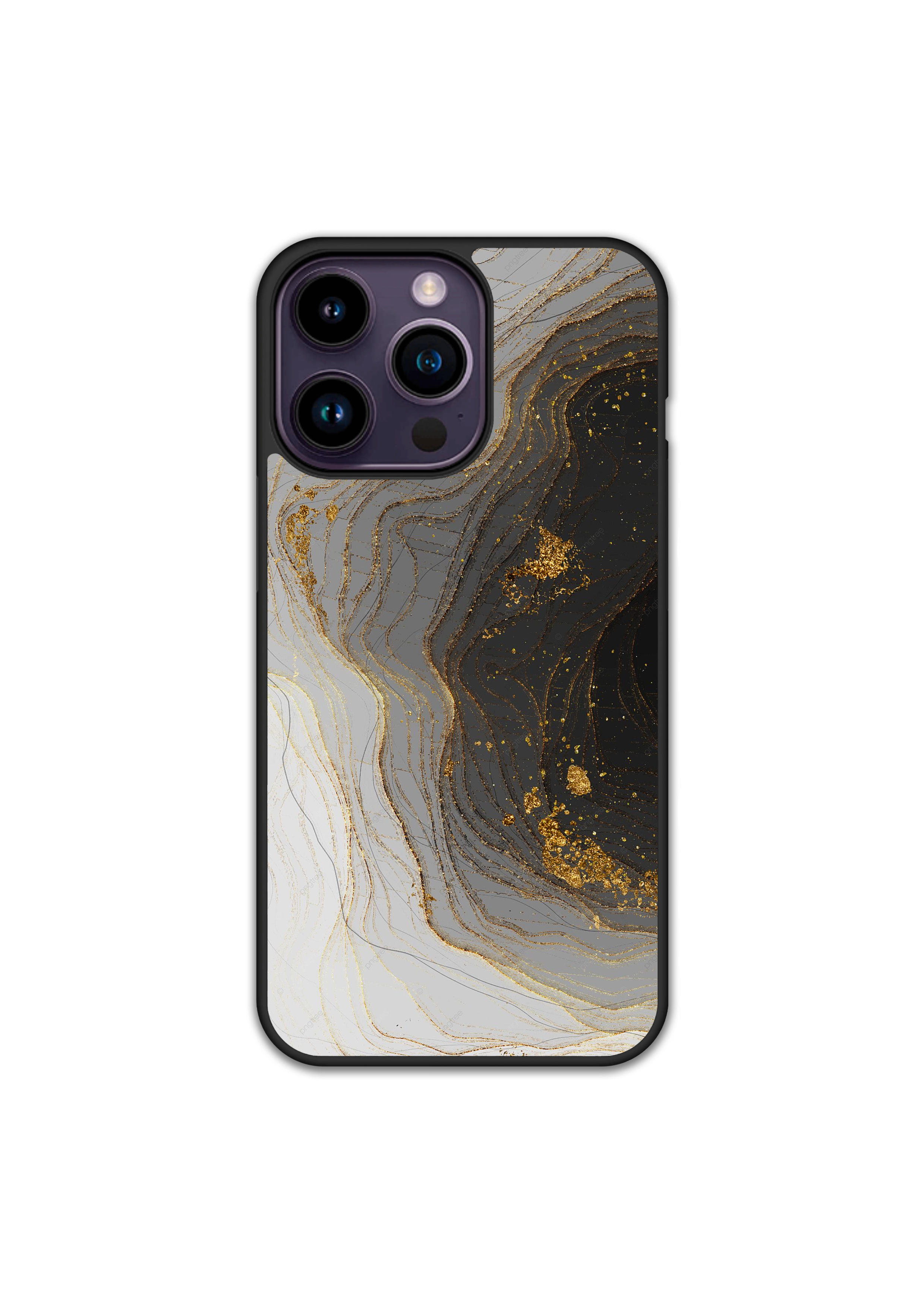 Силиконов Premium Marble Кейс - Golden White