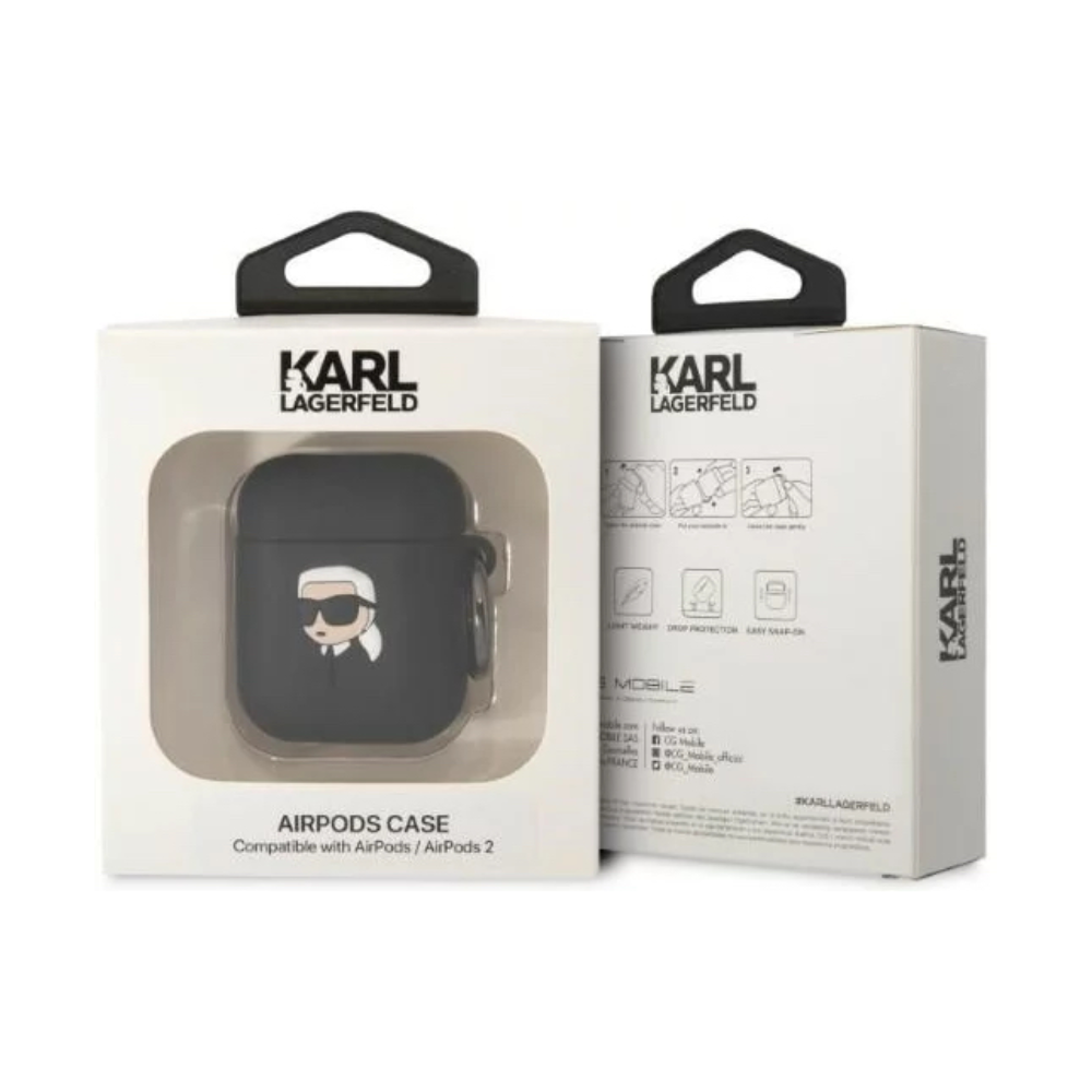 Оригинален силиконов калъф Karl Lagerfeld за AirPods 1/2