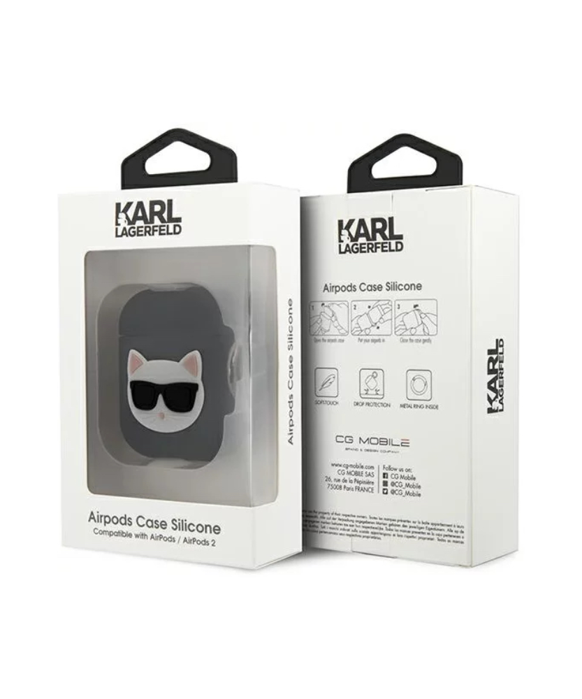 Оригинален силиконов калъф Karl Lagerfeld за AirPods 1/2