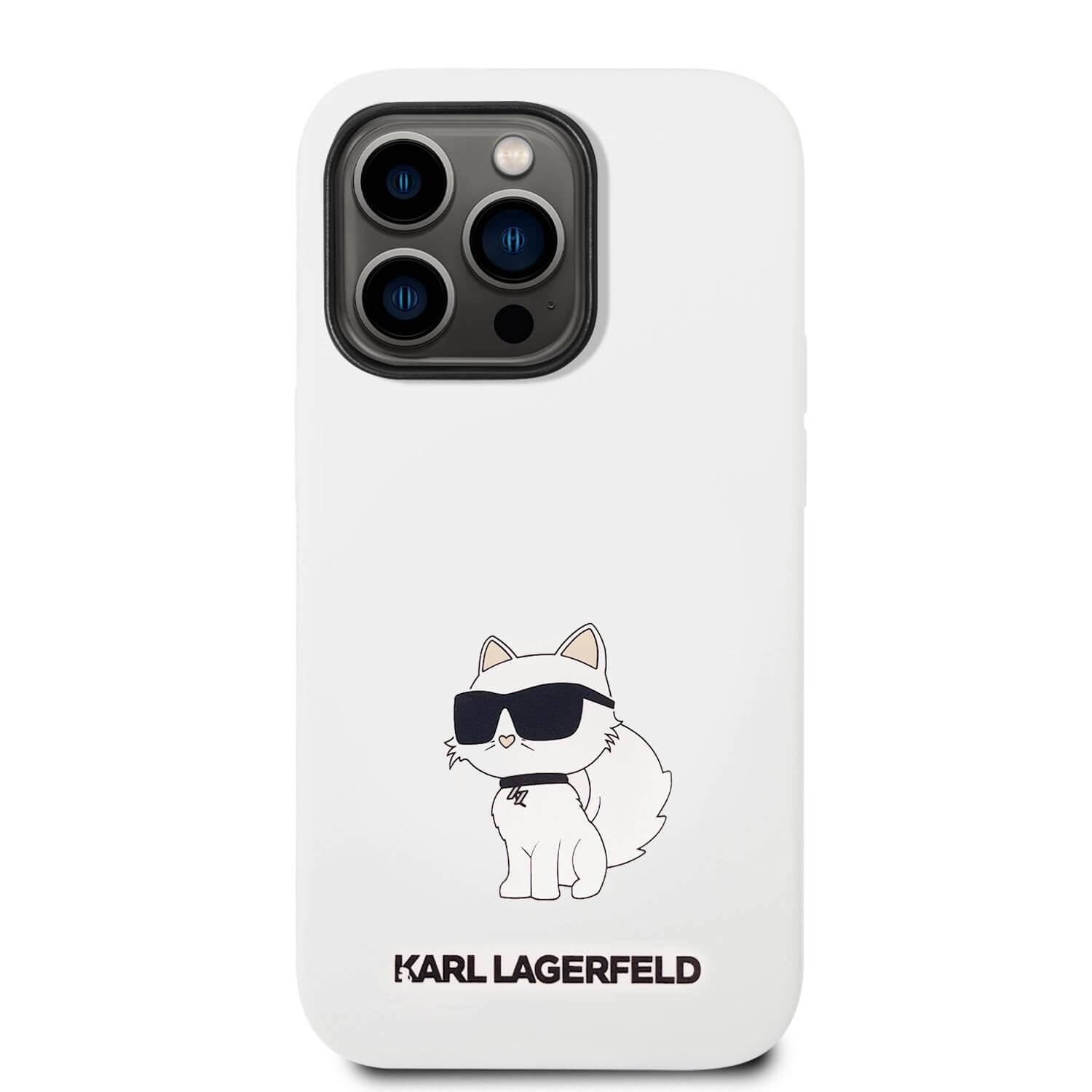 Оригинален твърд гръб за iPhone 14 Pro Max - KARL LAGERFELD Silicone Choupette MagSafe