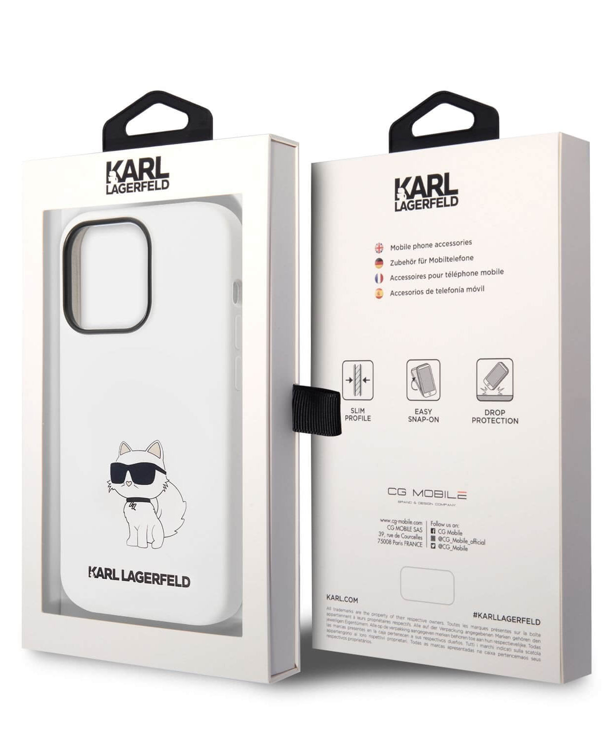 Оригинален твърд гръб за iPhone 14 Pro Max - KARL LAGERFELD Silicone Choupette MagSafe