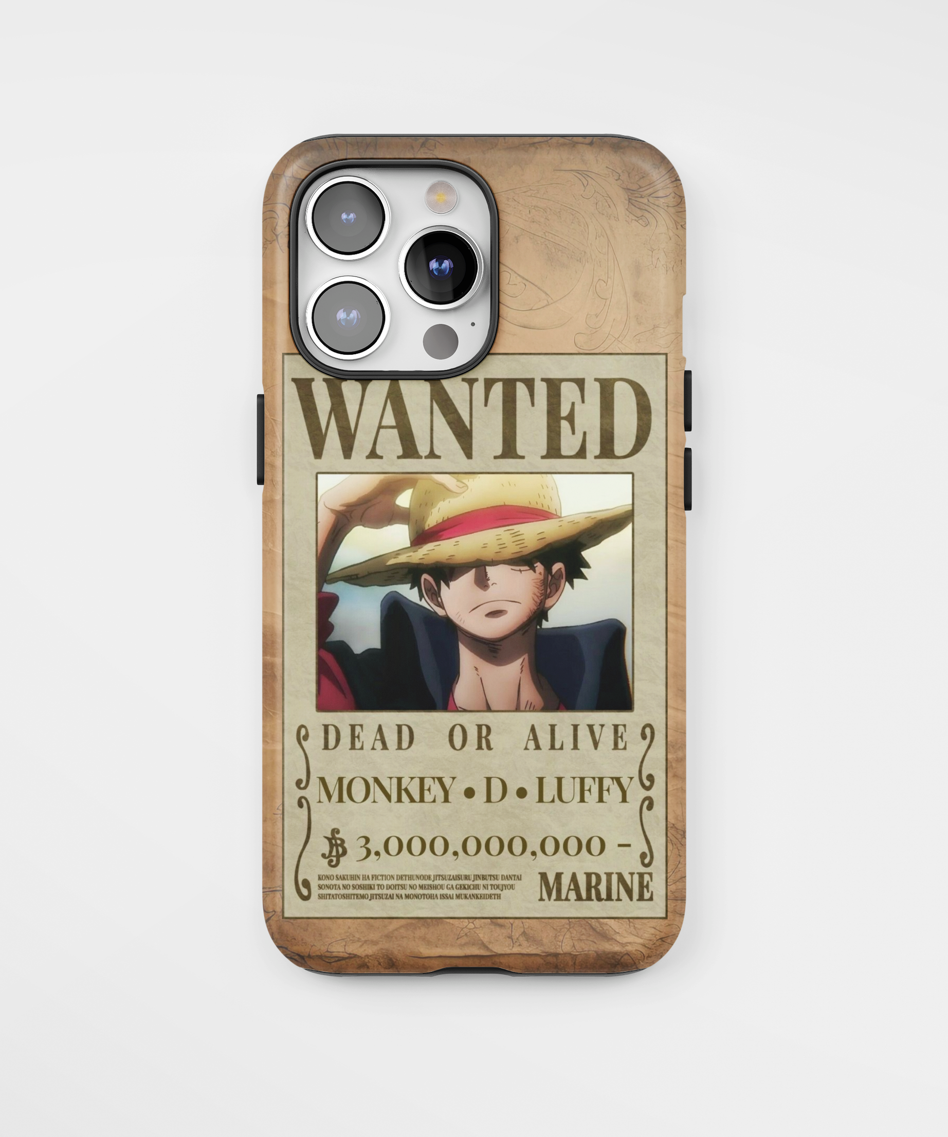 Силиконов One Piece Кейс за iPhone - Luffy Wanted Poster