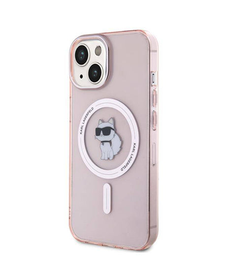 Лицензиран MagSafe калъф за iPhone 15 Pro Max - Karl Lagerfeld - розов