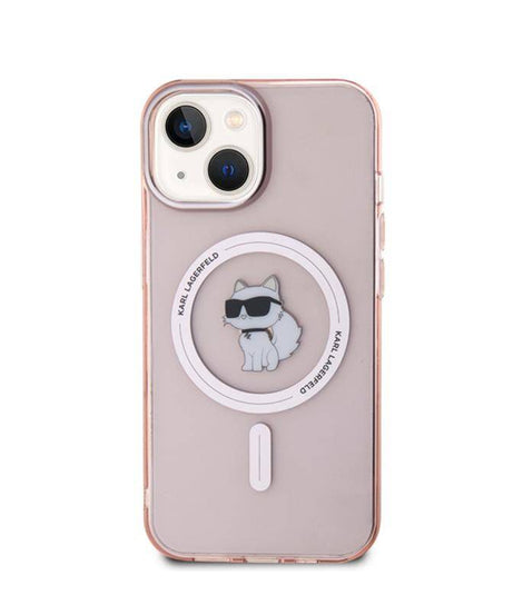 Лицензиран MagSafe калъф за iPhone 15 - Karl Lagerfeld - розов