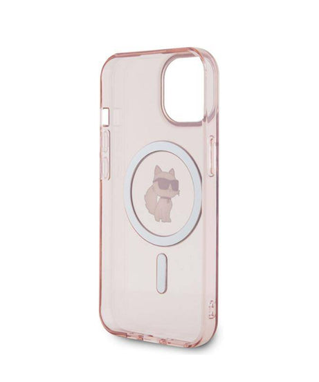 Лицензиран MagSafe калъф за iPhone 15 - Karl Lagerfeld - розов