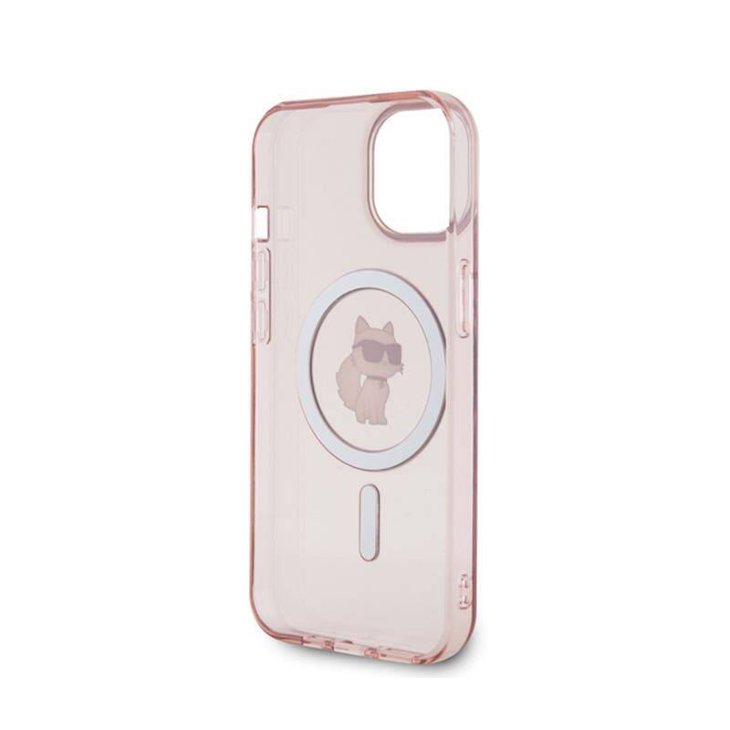 Лицензиран MagSafe калъф за iPhone 15 - Karl Lagerfeld - розов