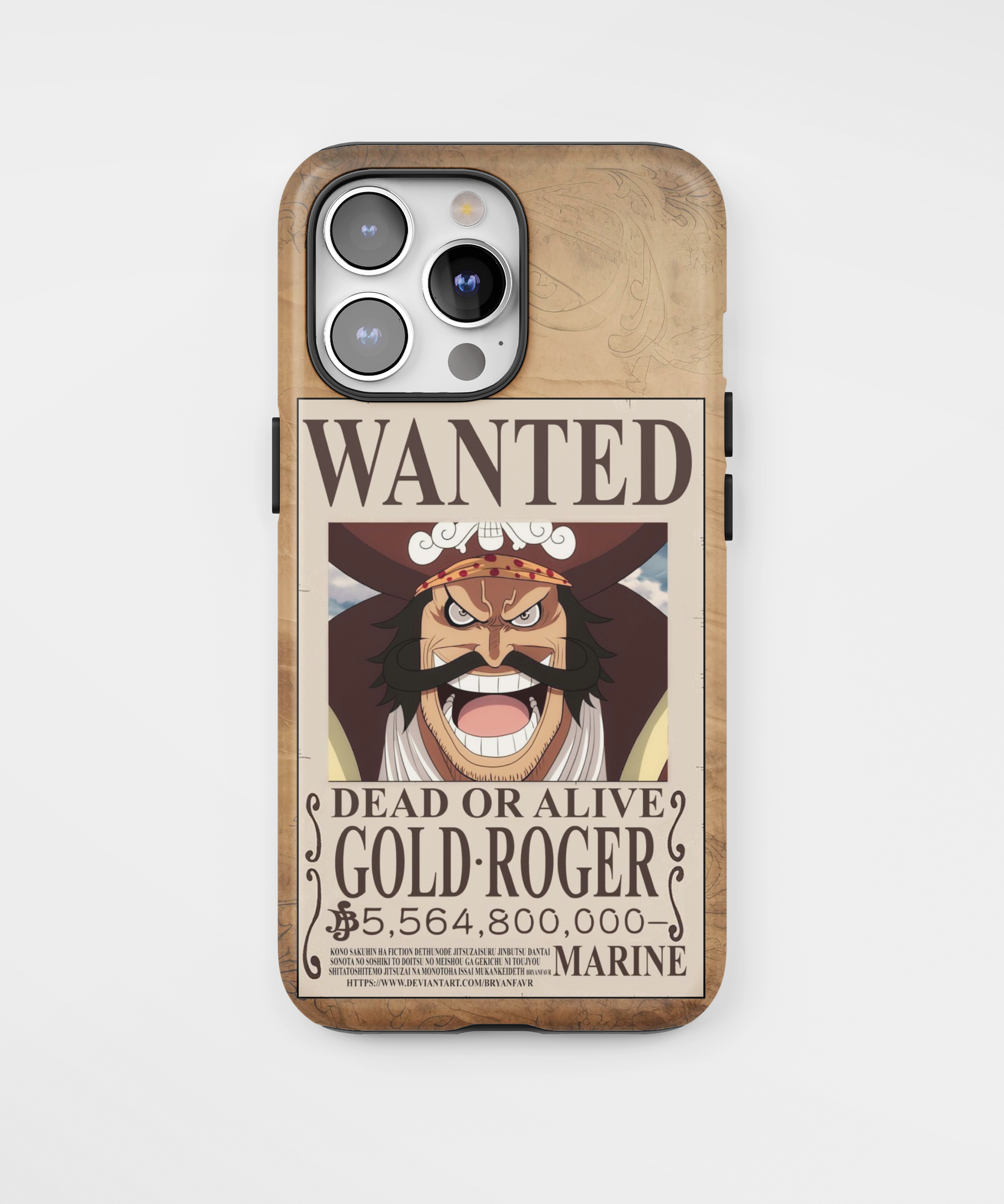 Силиконов One Piece Кейс за iPhone - Gold Roger Wanted Poster