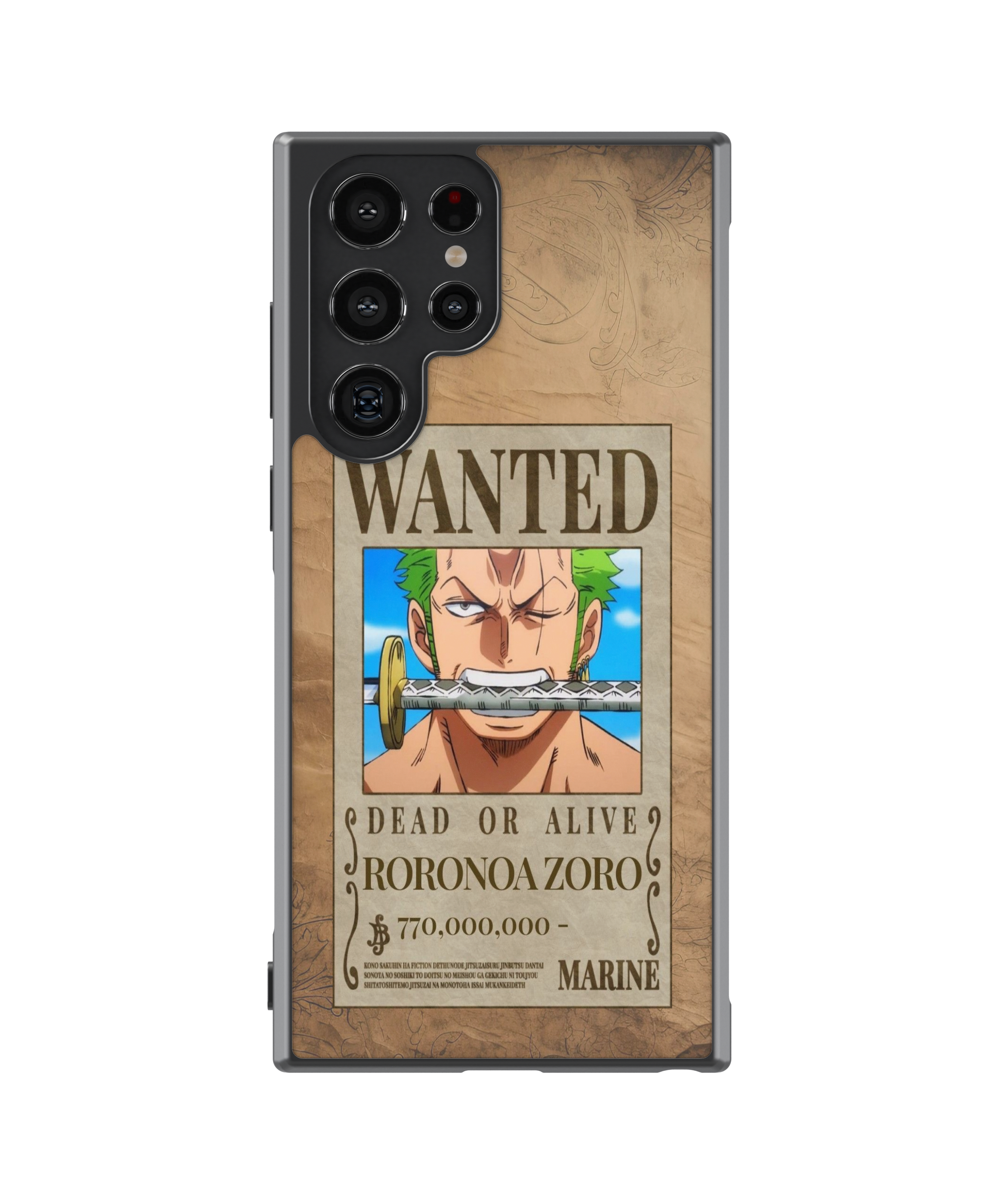 Силиконов One Piece Кейс - Zoro Wanted Poster