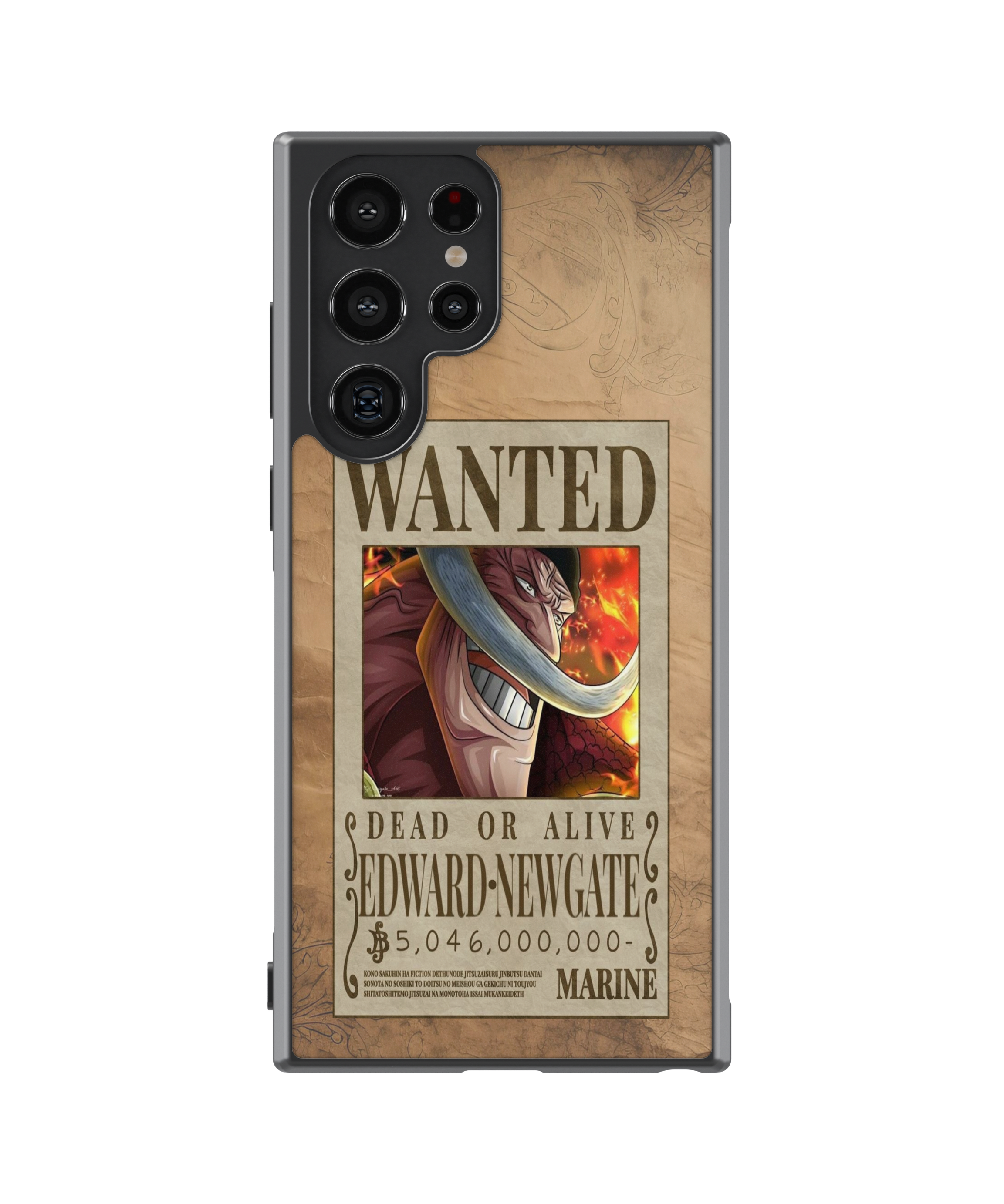 Силиконов One Piece Кейс - Whitebeard Wanted Poster
