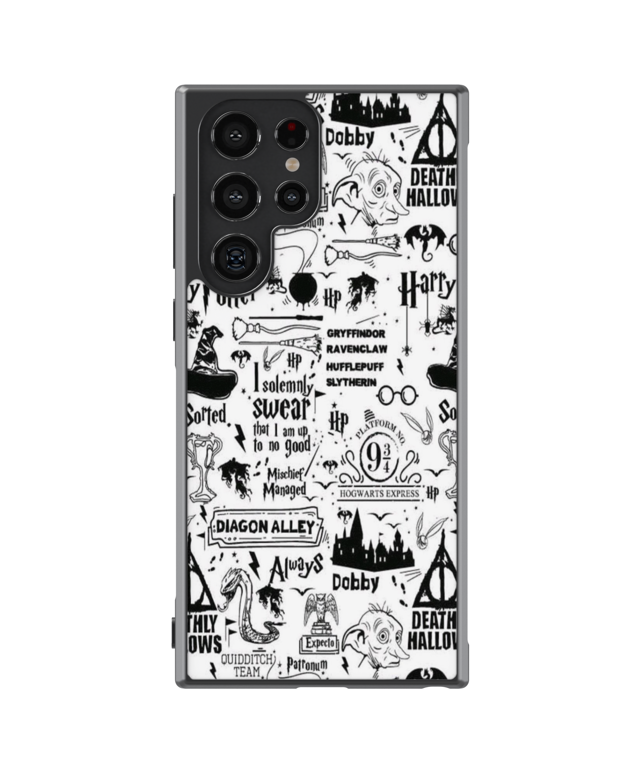 Силиконов Кейс - Harry Potter Sticker Bomb White