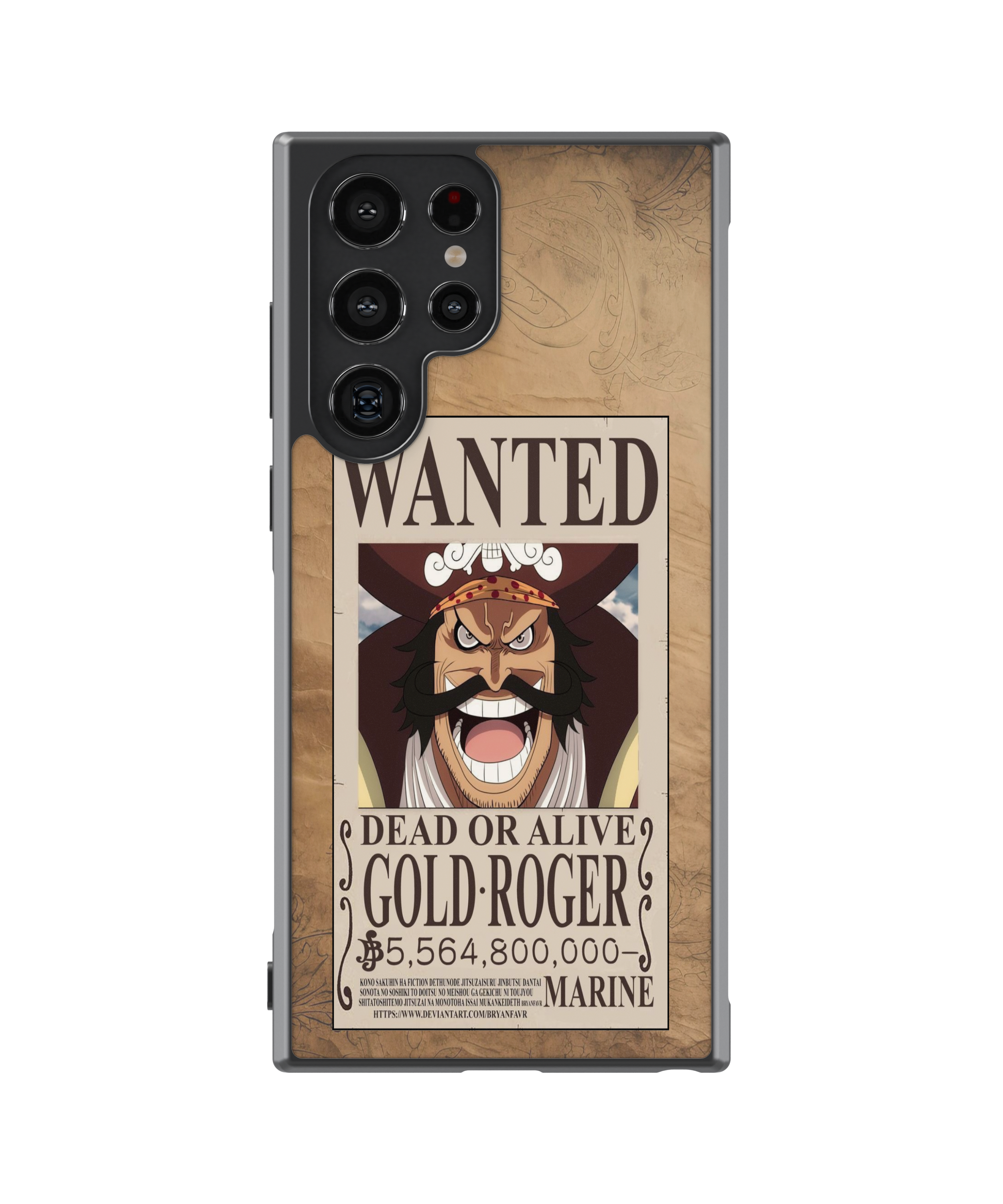 Силиконов One Piece Кейс - Gold Roger Wanted Poster