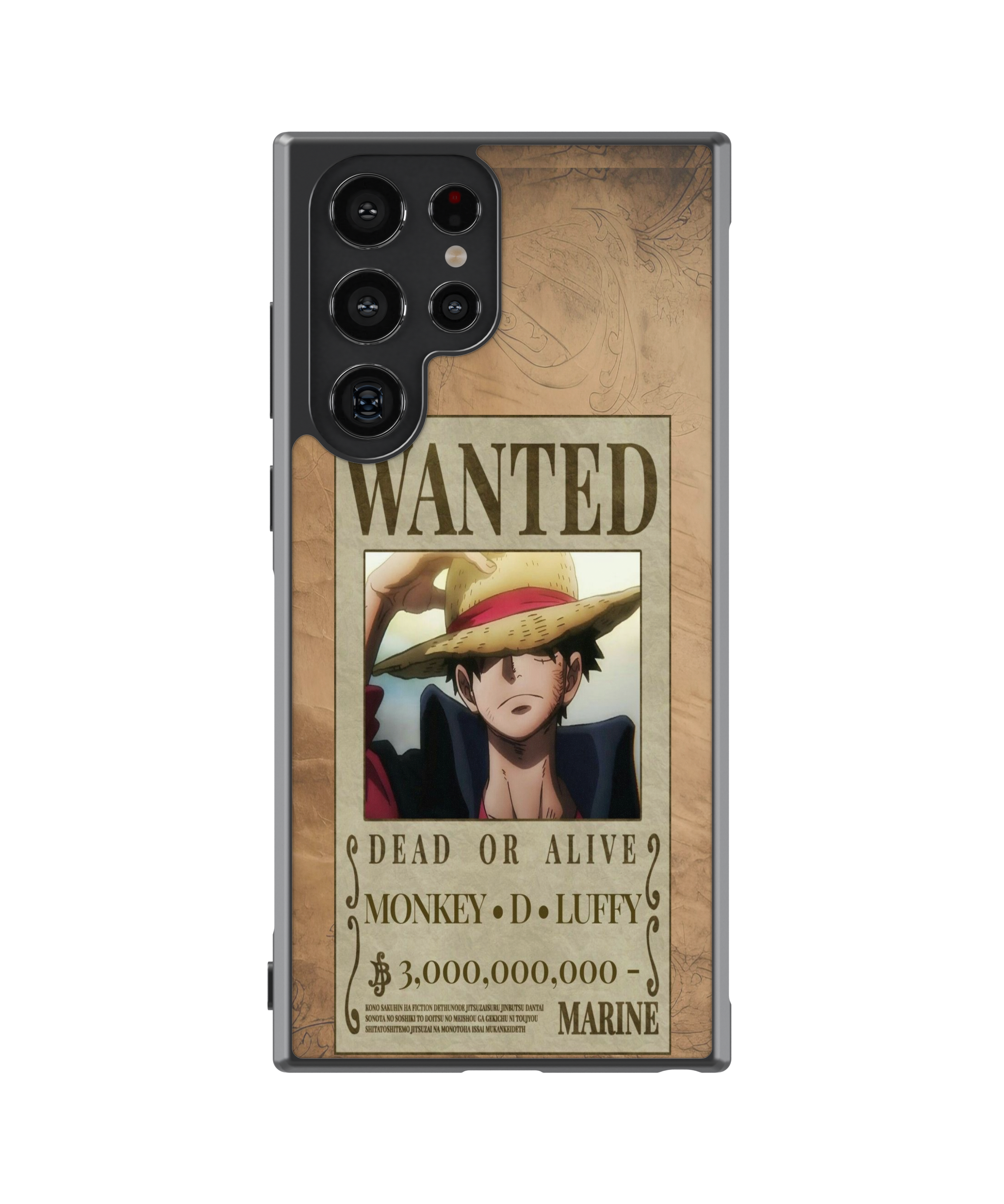 Силиконов One Piece Кейс - Luffy Wanted Poster