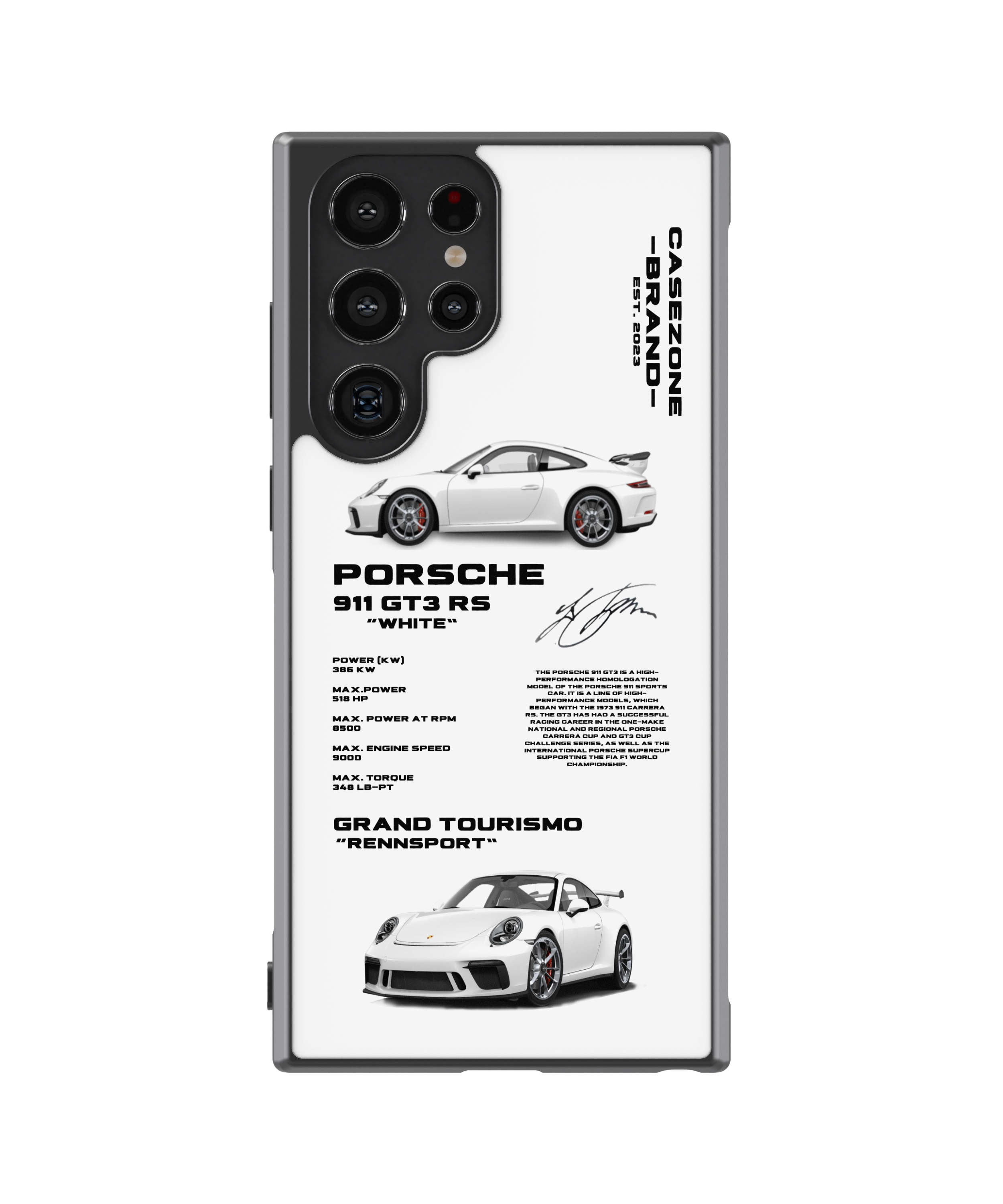 Силиконов Кейс - Perfection White Porsche