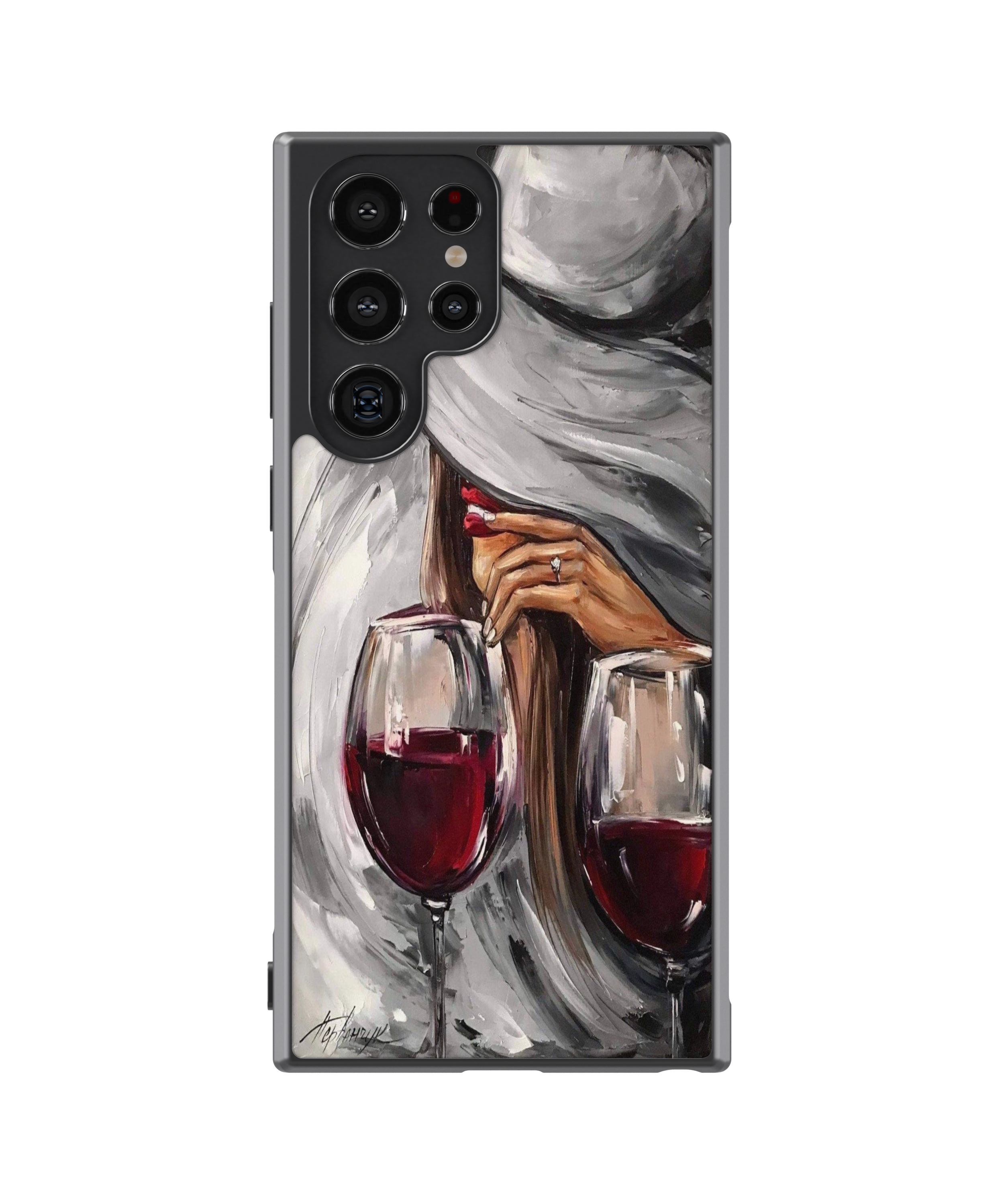 Силиконов Кейс - Art Paintings Wine Lips