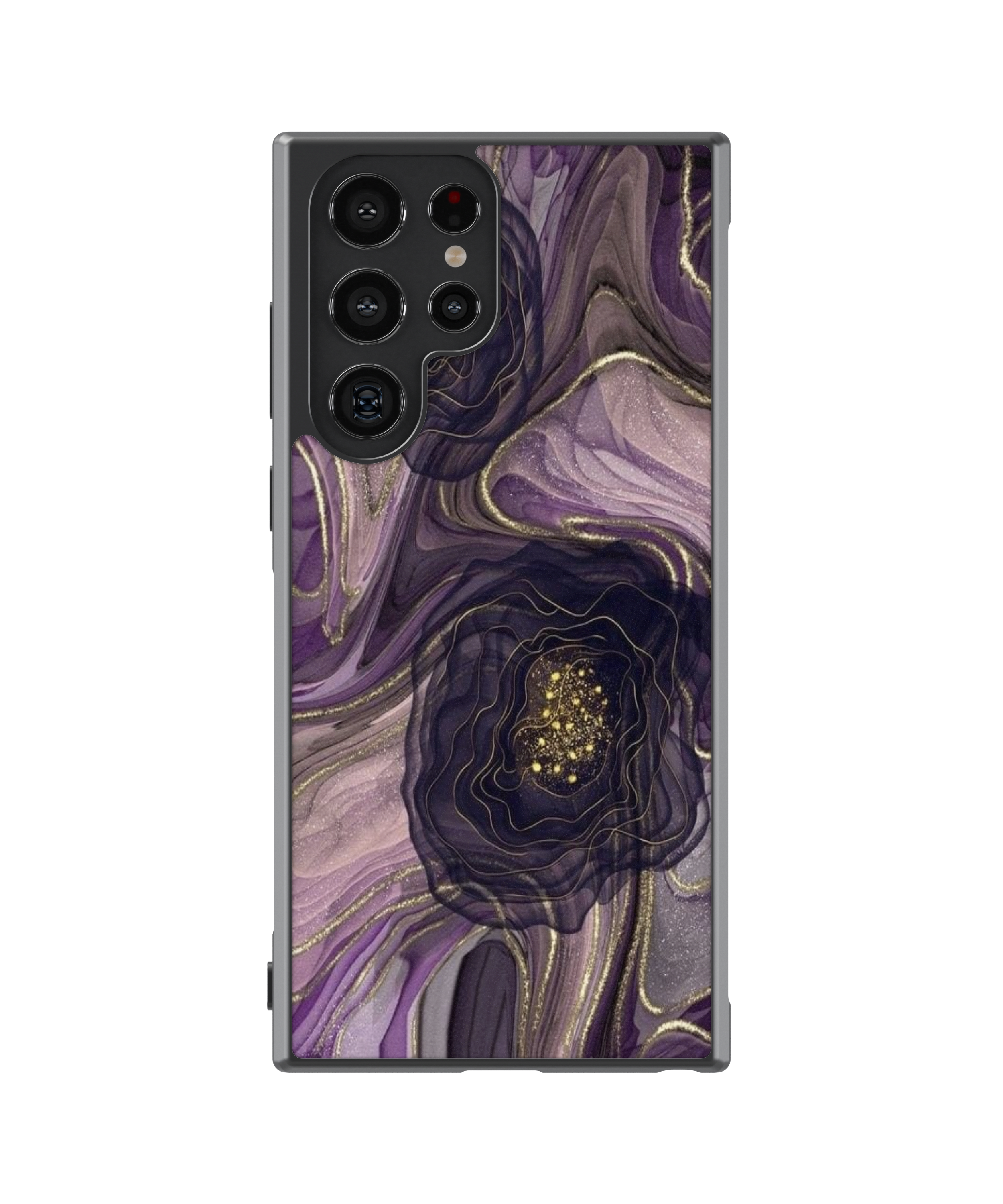 Силиконов Premium Marble Кейс - Black Rose