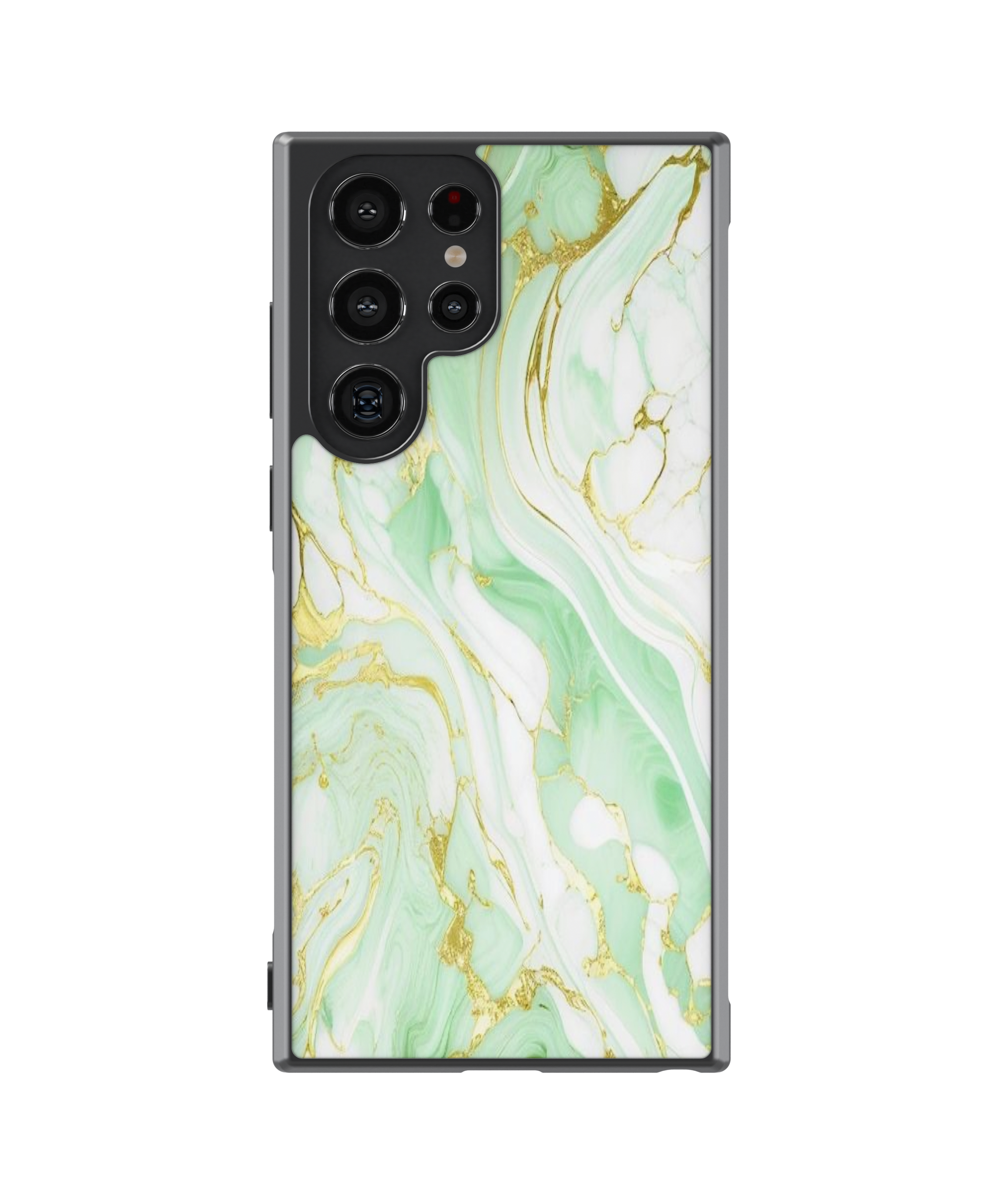 Силиконов Premium Marble Кейс - Electric Green & White