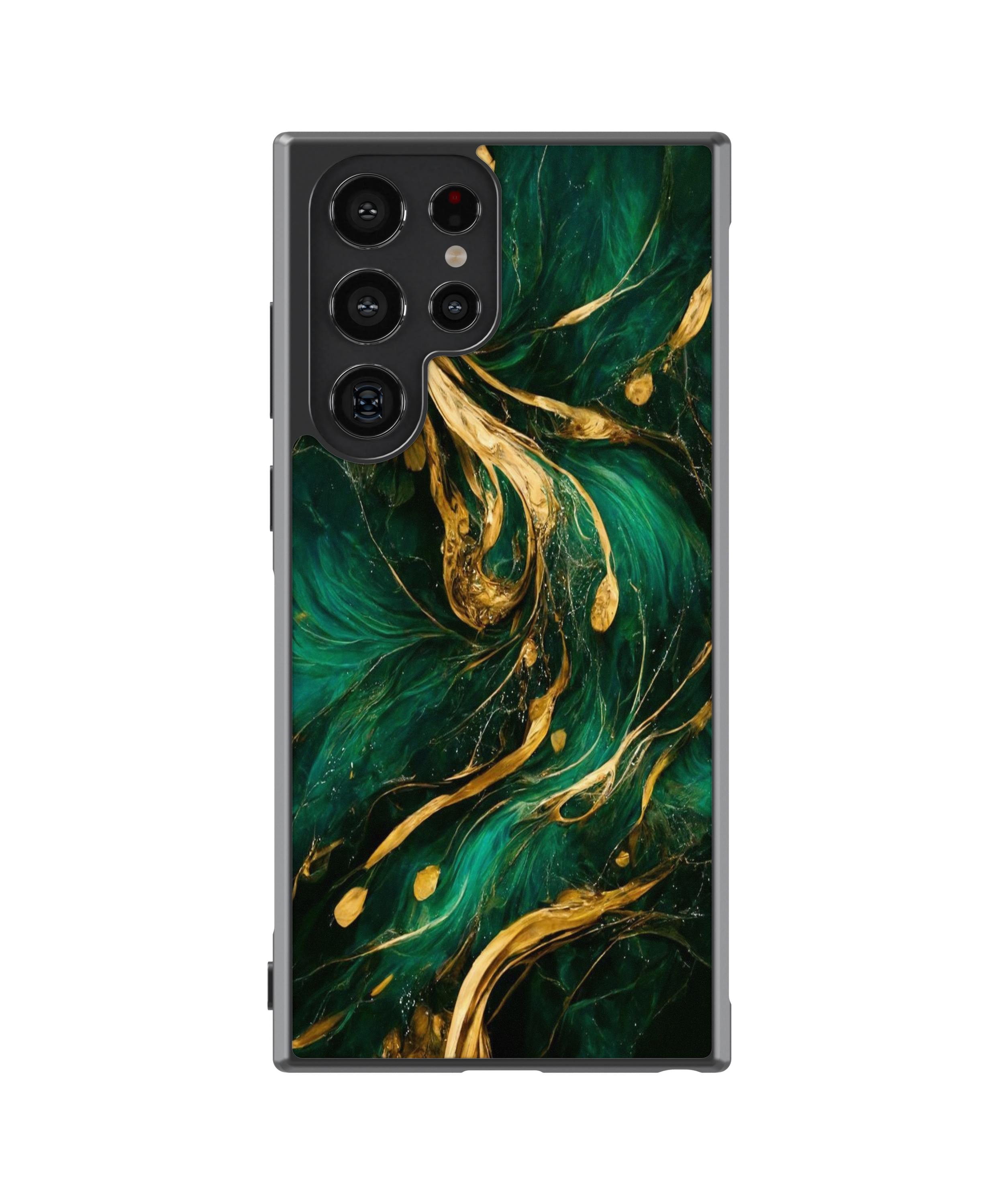 Силиконов Premium Marble Кейс - Green Gold