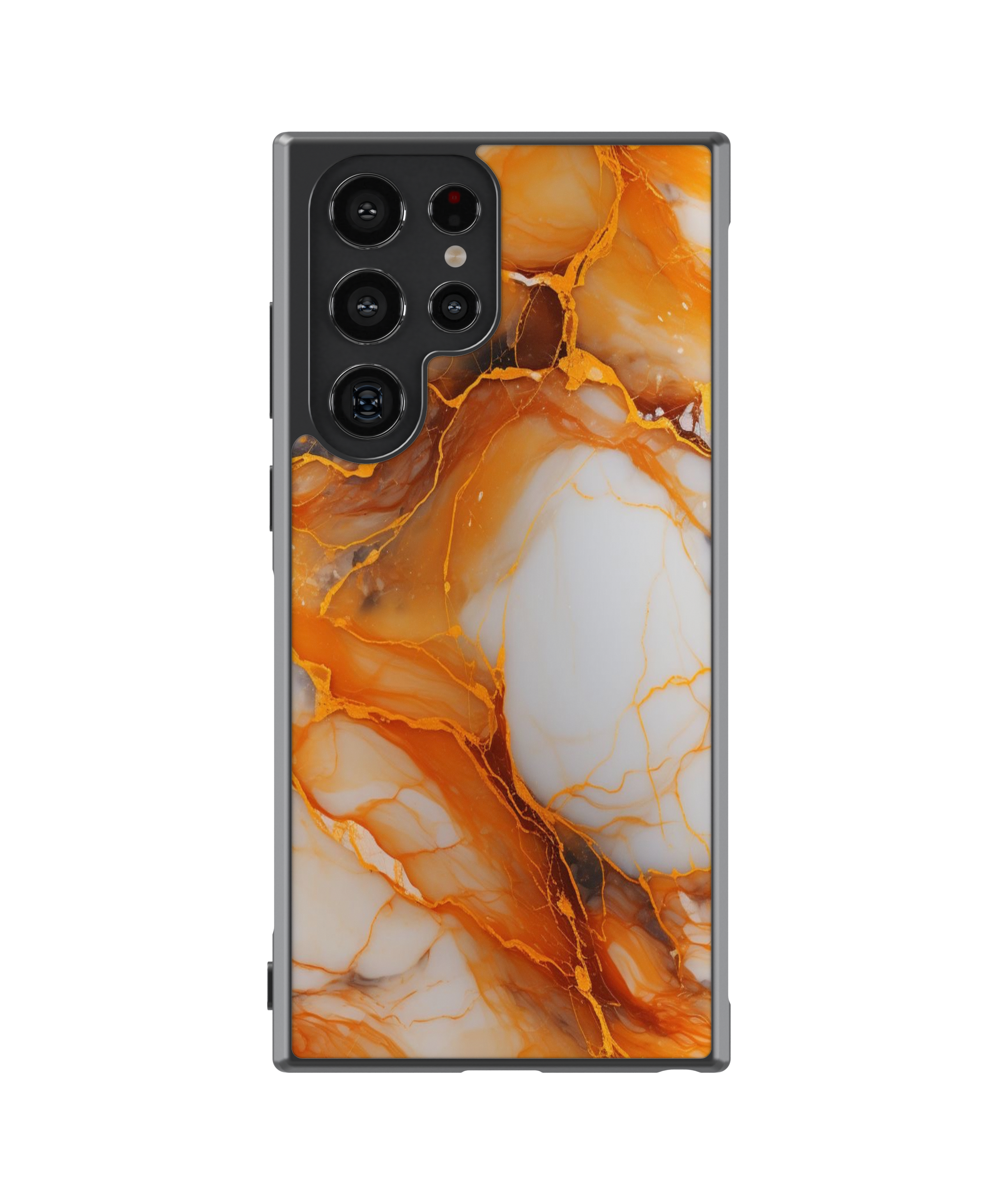 Силиконов Premium Marble Кейс - Shining Orange