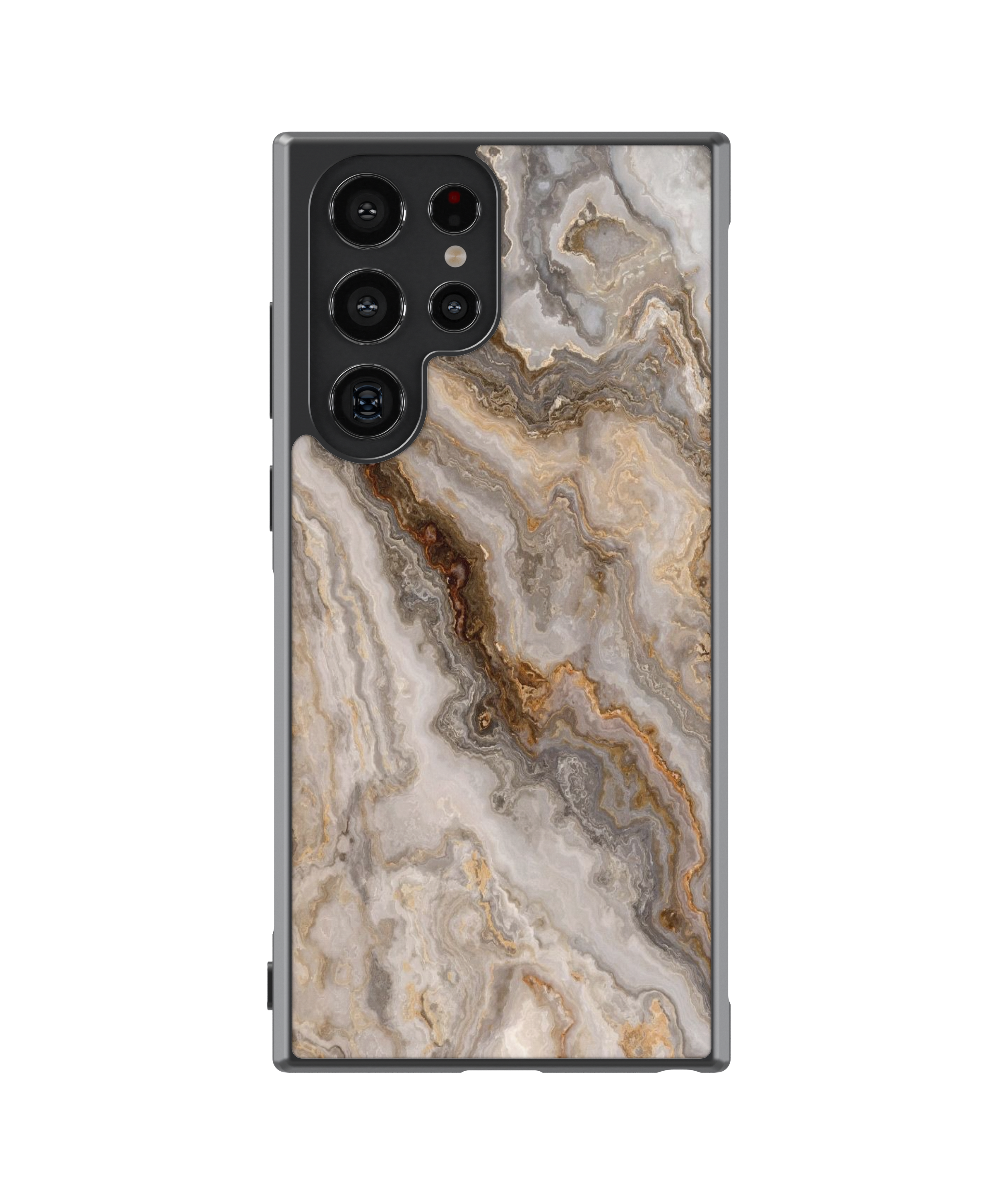Силиконов Premium Marble Кейс - Silver Lining